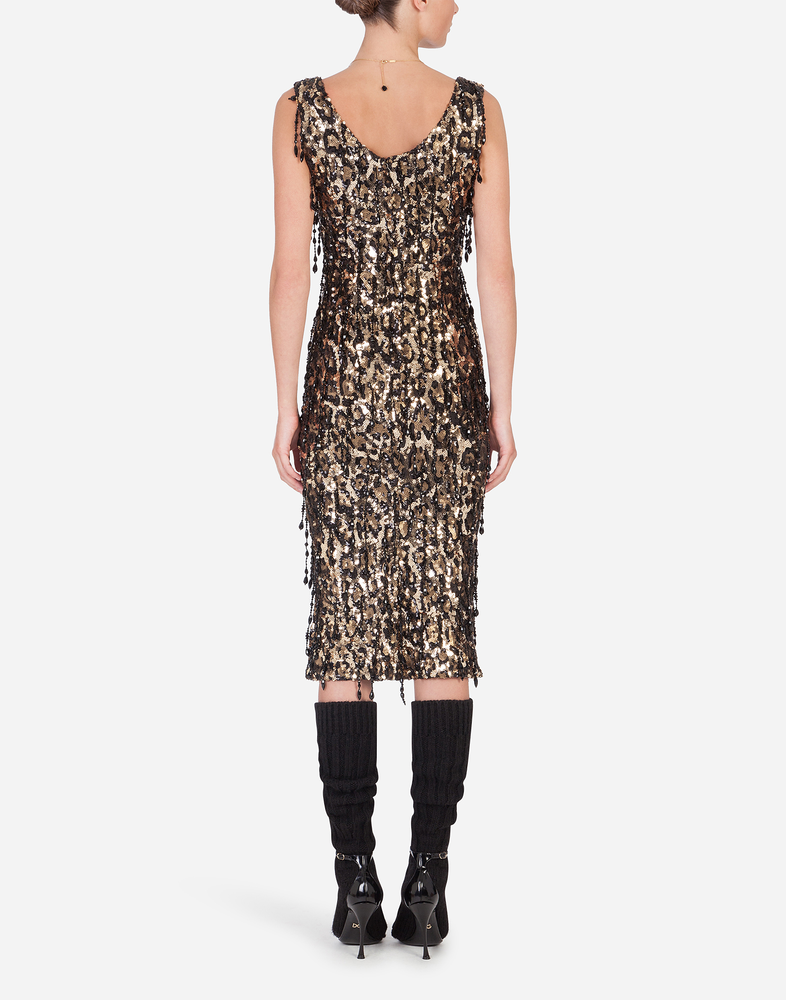 dolce and gabbana leopard sequin dress