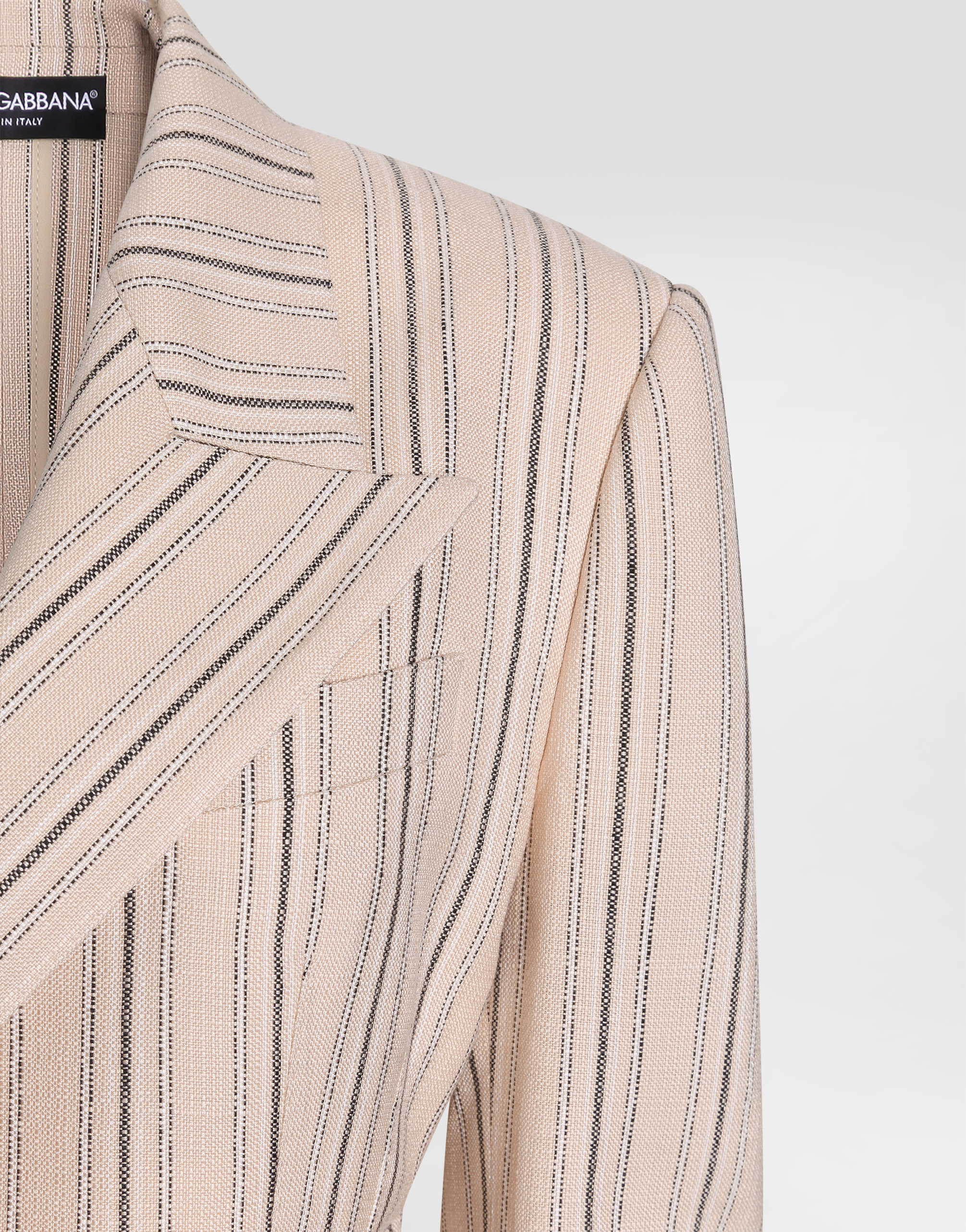 Dolce & Gabbana Dolce  Gabbana Regimental Pinstriped Single-breasted Jacket In Neutral
