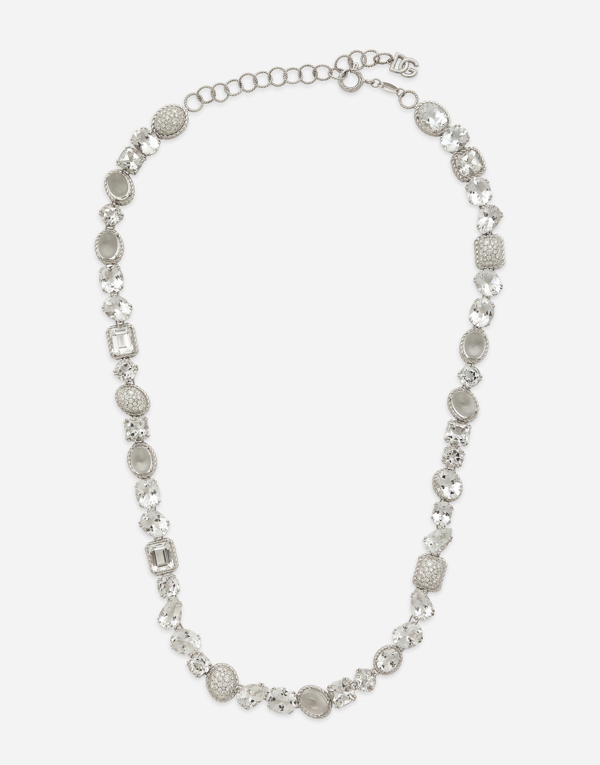 Dolce & Gabbana Anna Necklace In White Gold 18kt And Colorless Topazes