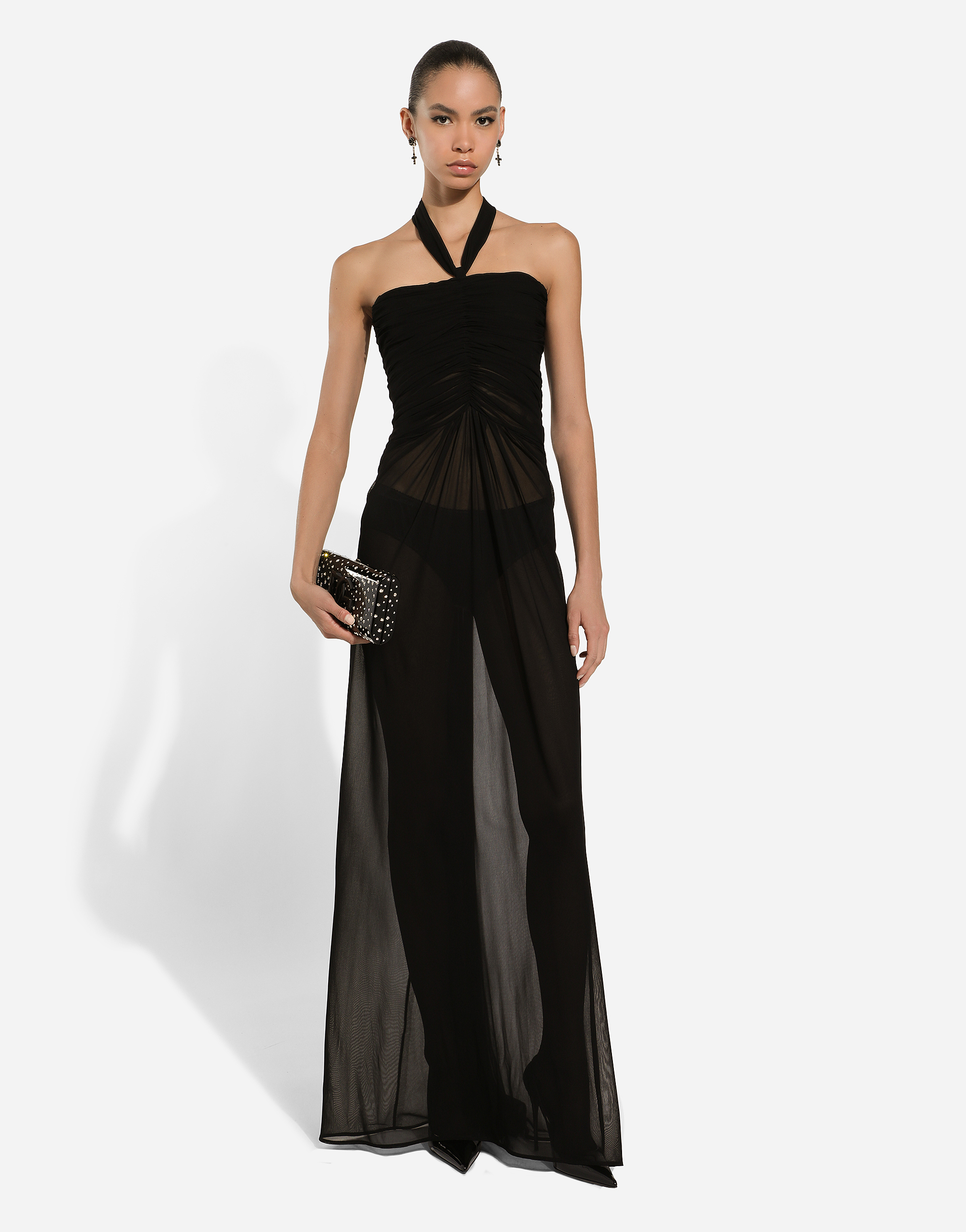 Dolce & Gabbana Organza Maxi Dress In ブラック