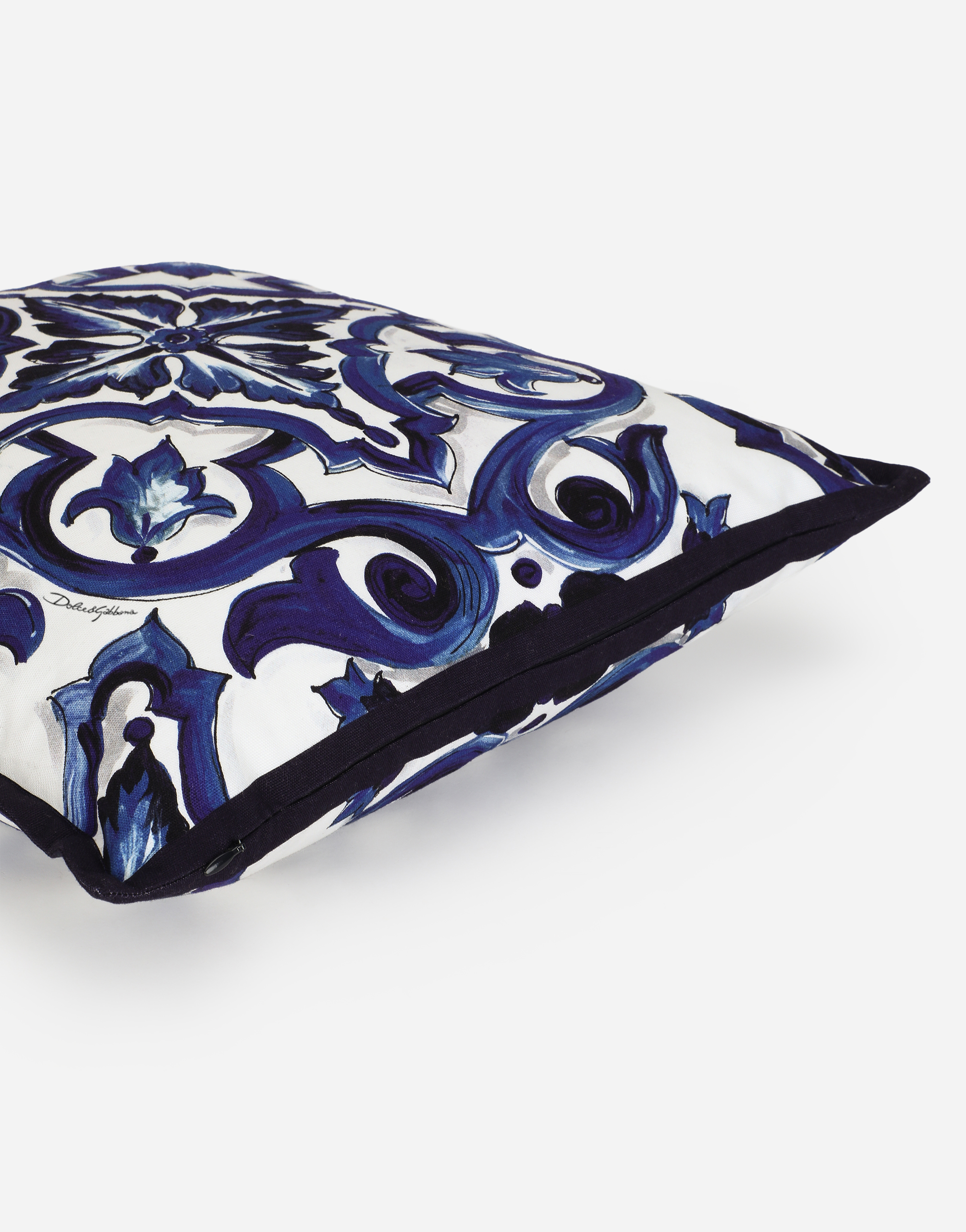 Shop Dolce & Gabbana Canvas Cushion Small In Multicolor