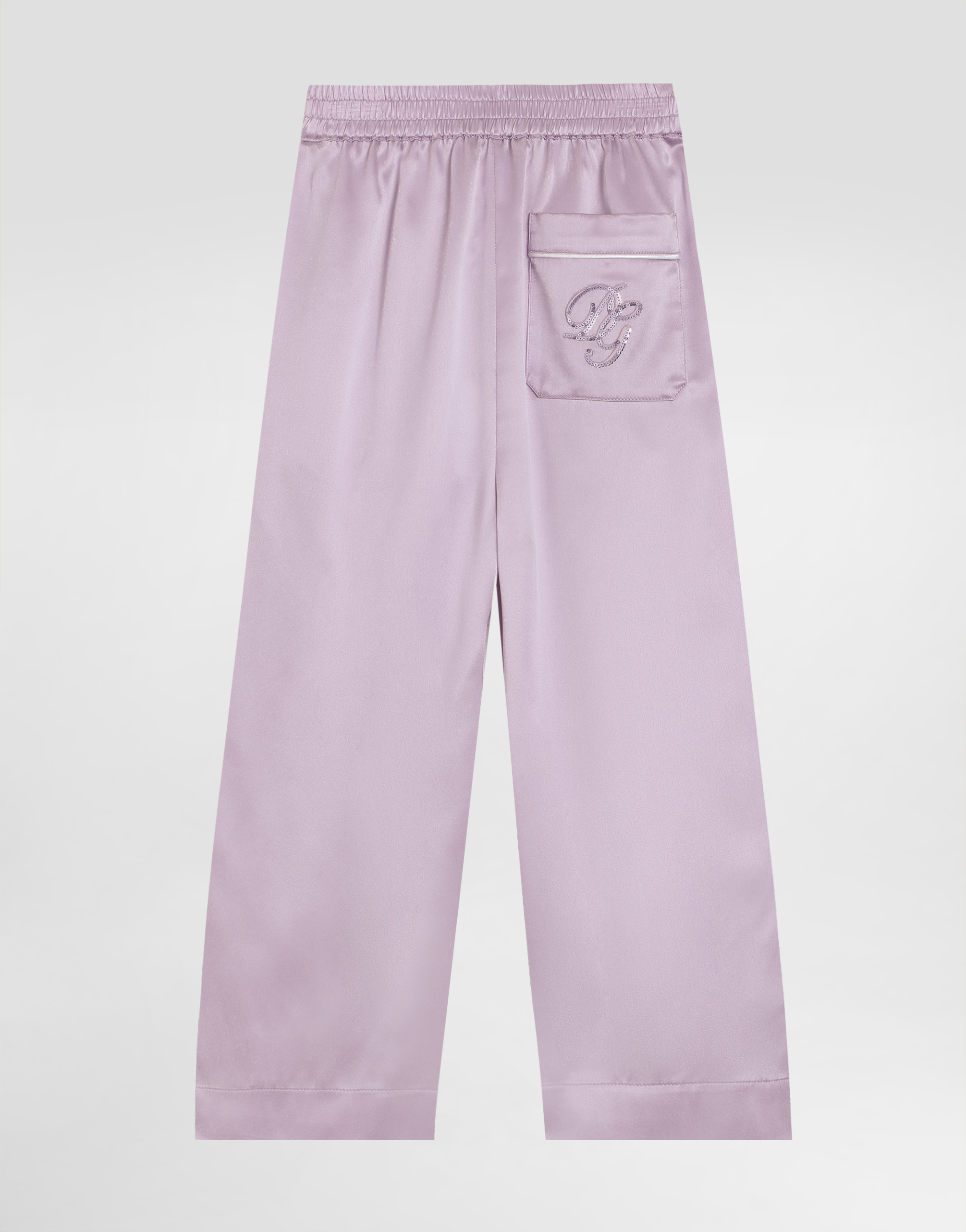  Dolce & Gabbana Dolce & Gabbana Silk Satin Pajama Pants With Embroidered Dg Logo - Woman Trousers And Skirts Multicolor 4 Years 