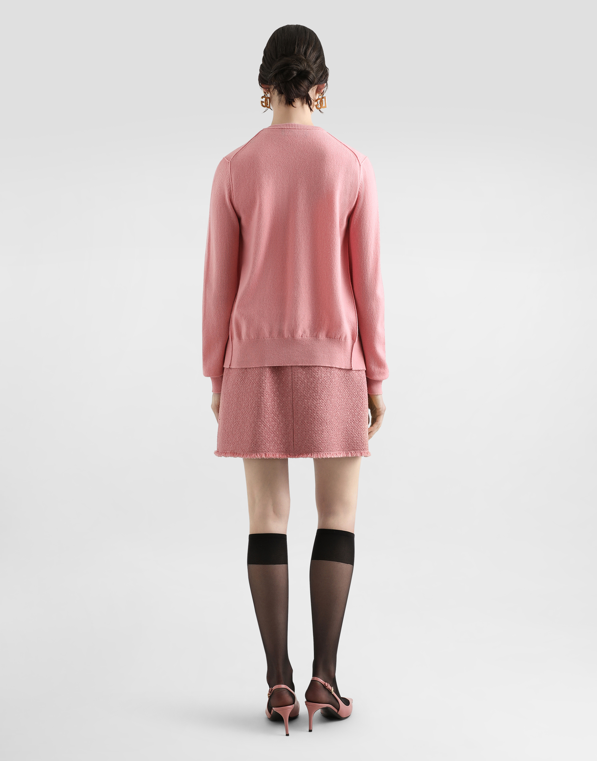 Dolce & Gabbana Cashmere Cardigan With Inside-out Seams In Pink