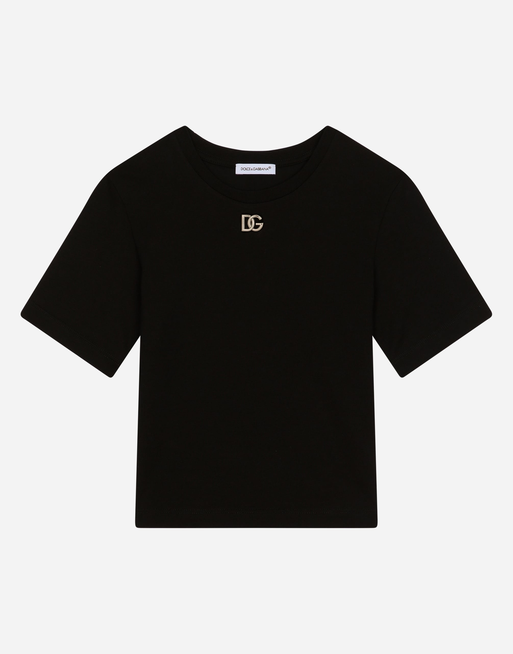 T-SHIRT MANICA CORTA in Black for Women | Dolce&Gabbana®