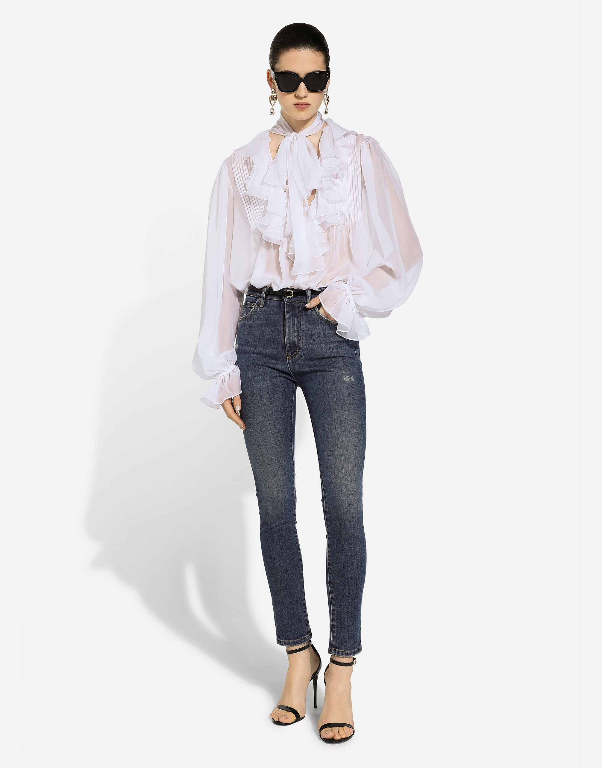 Dolce & Gabbana Skinny Cotton Denim Audrey Jeans In マルチカラー
