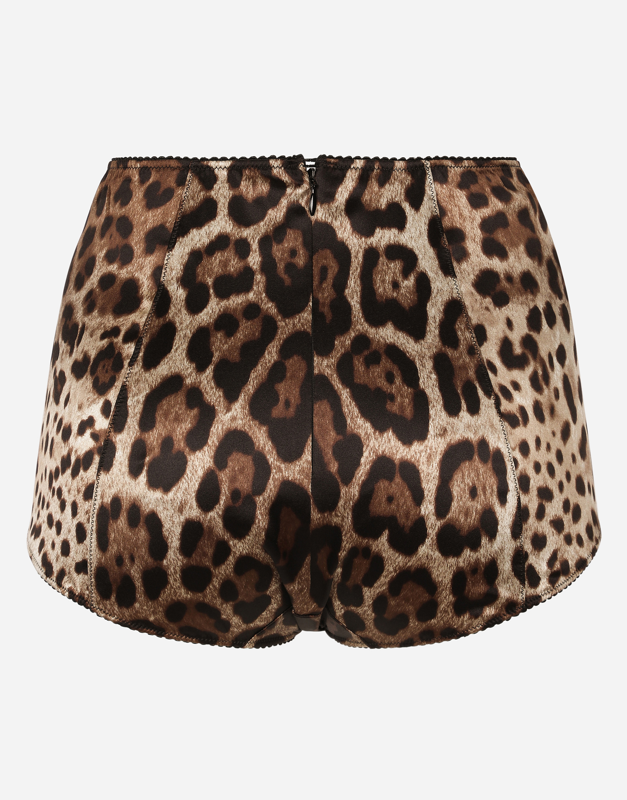 Satin culottes with leopard print