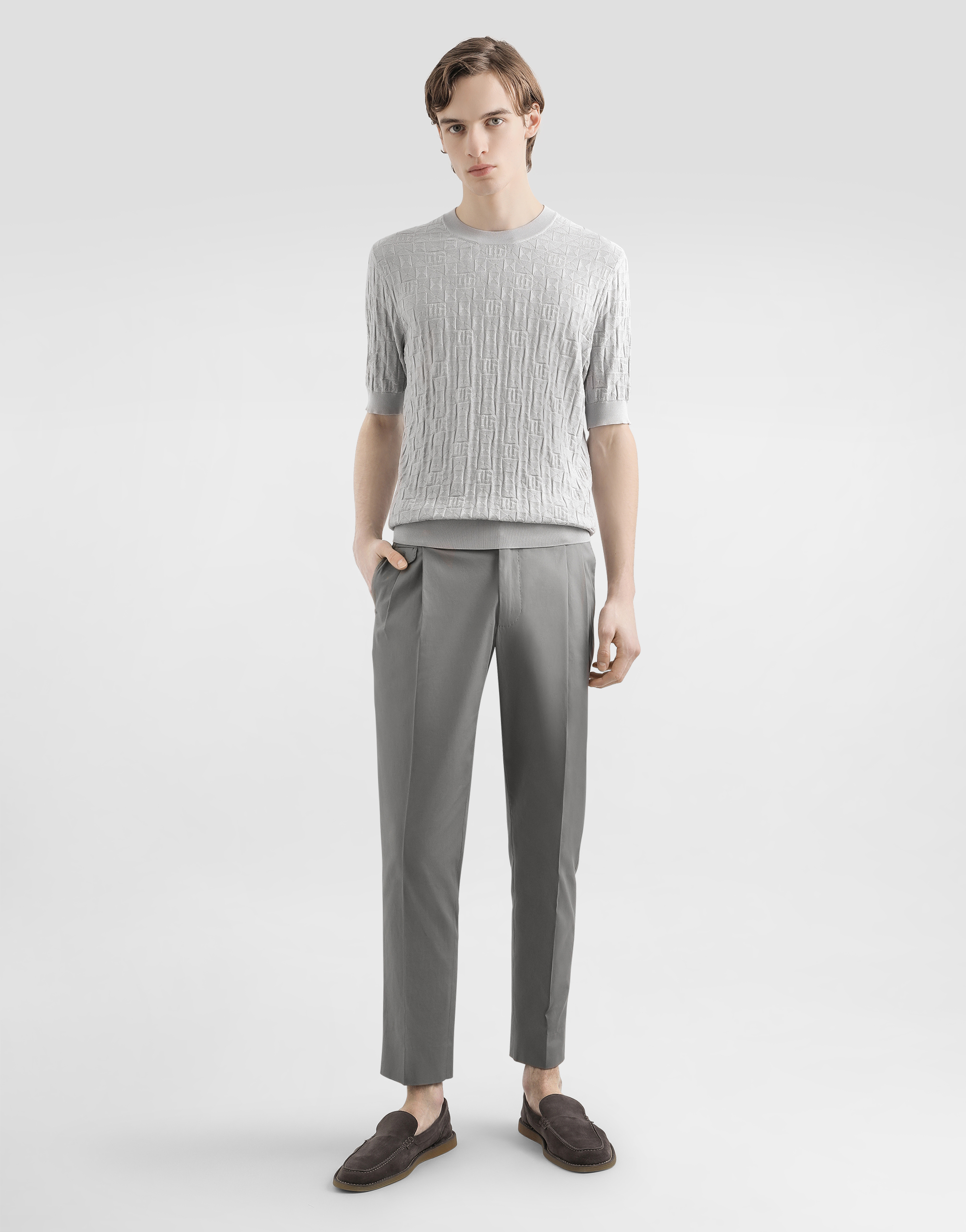 Silk crewneck pullover