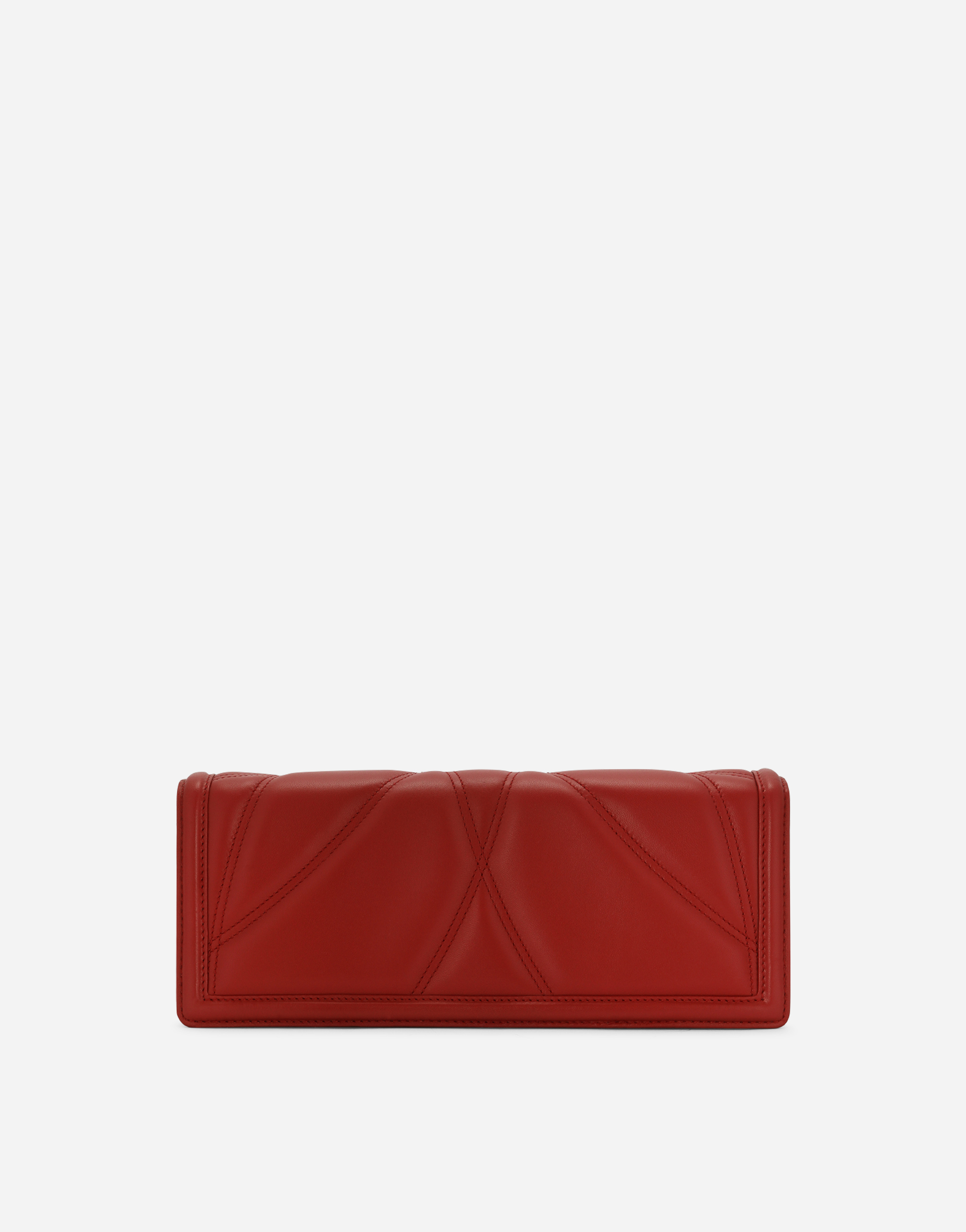 Shop Dolce & Gabbana Quilted Nappa Leather Devotion Baguette Bag In Red
