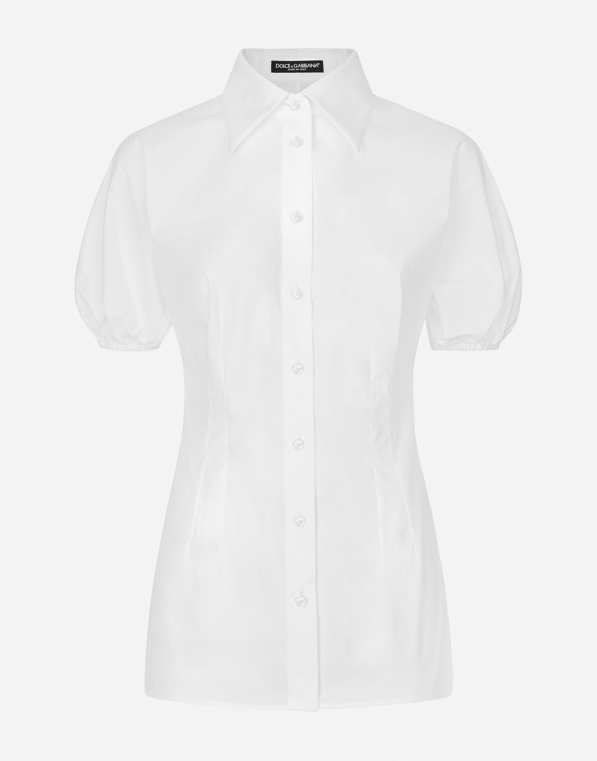 Dolce & Gabbana Short Puff-sleeves Shirt In White