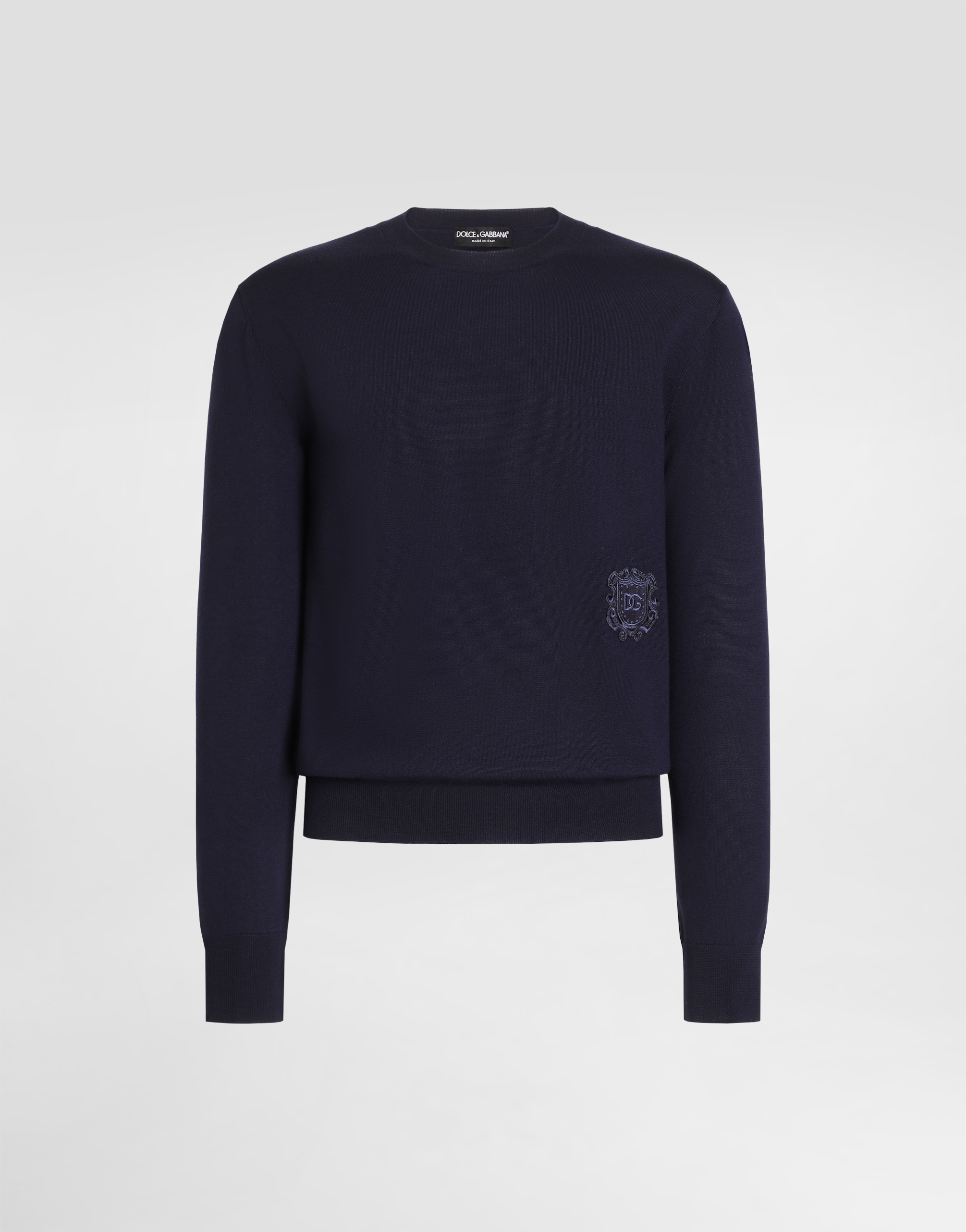 Virgin wool pullover in Blue for Men | Dolce&Gabbana® US