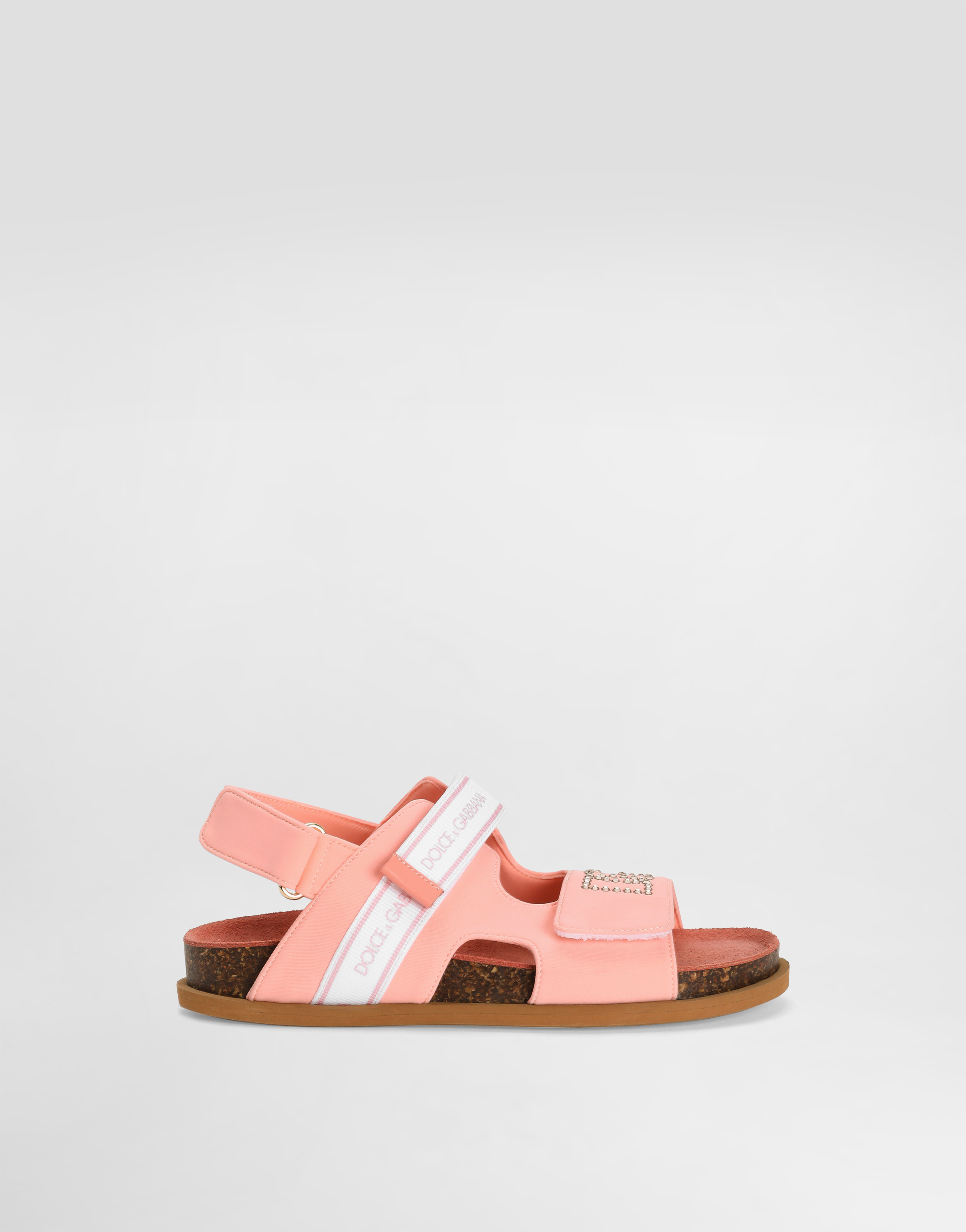 Sandal with rhinestones in Pink for Girls | Dolce&Gabbana® US
