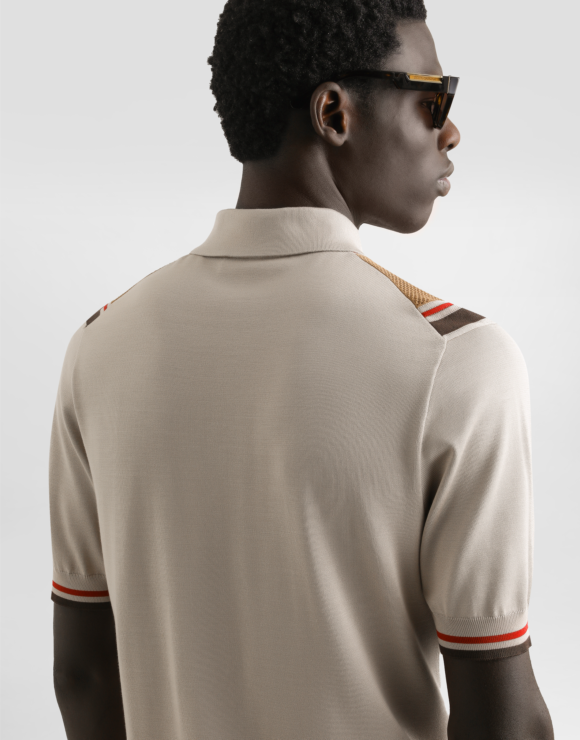 Satin silk polo shirt