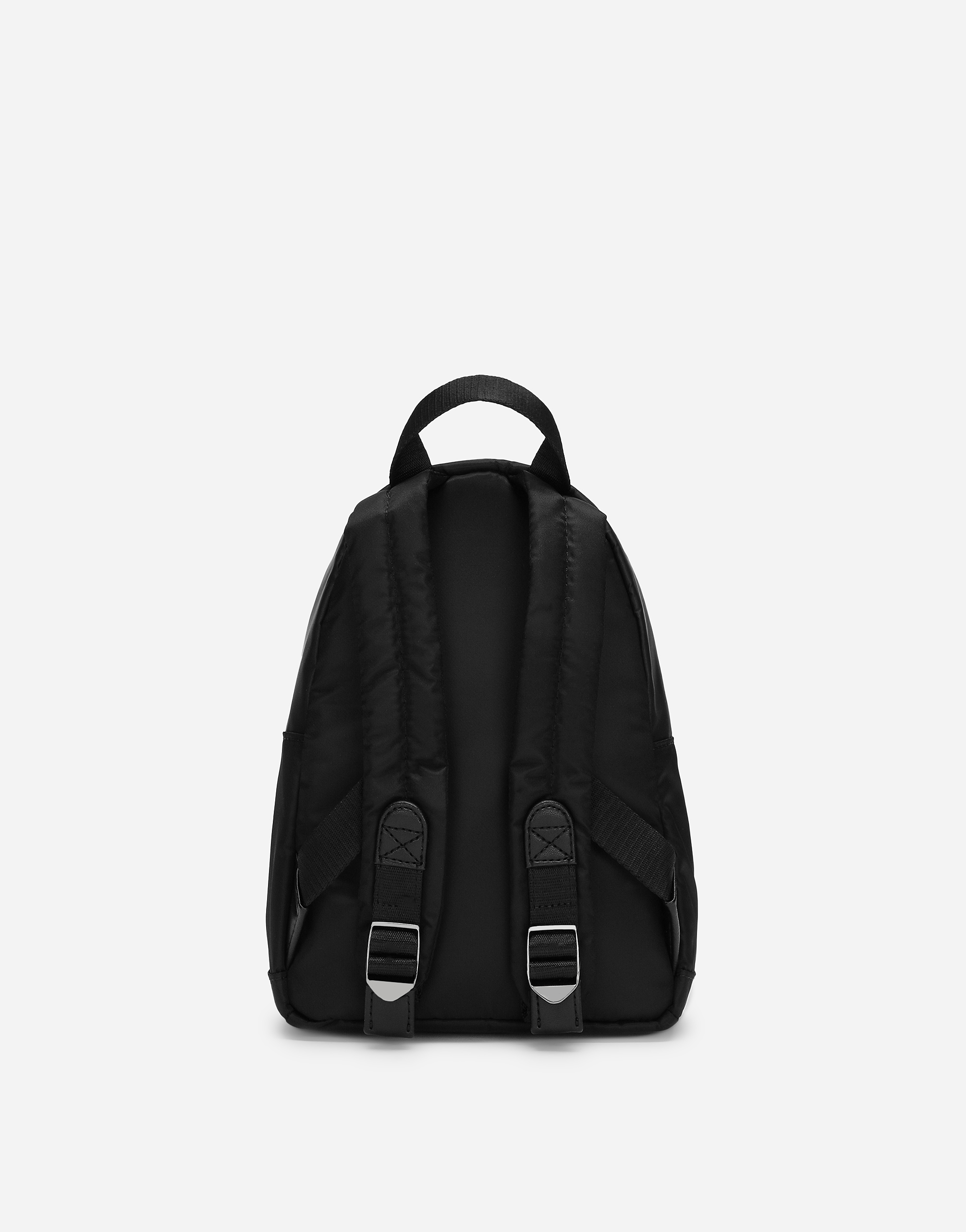 Dolce & Gabbana Logo-patch Gabardine-weave Backpack In Black