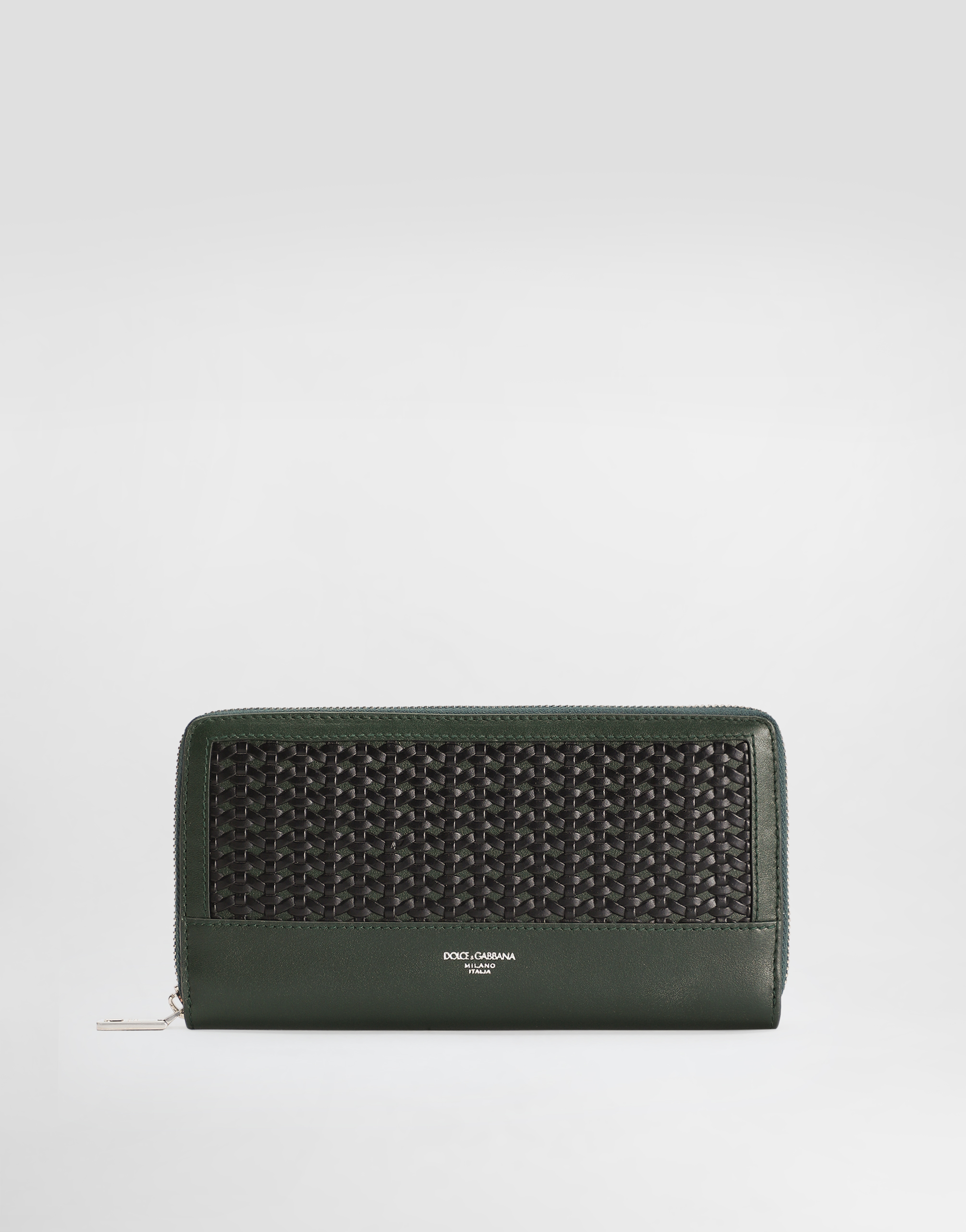 Plongé woven calfskin wallet