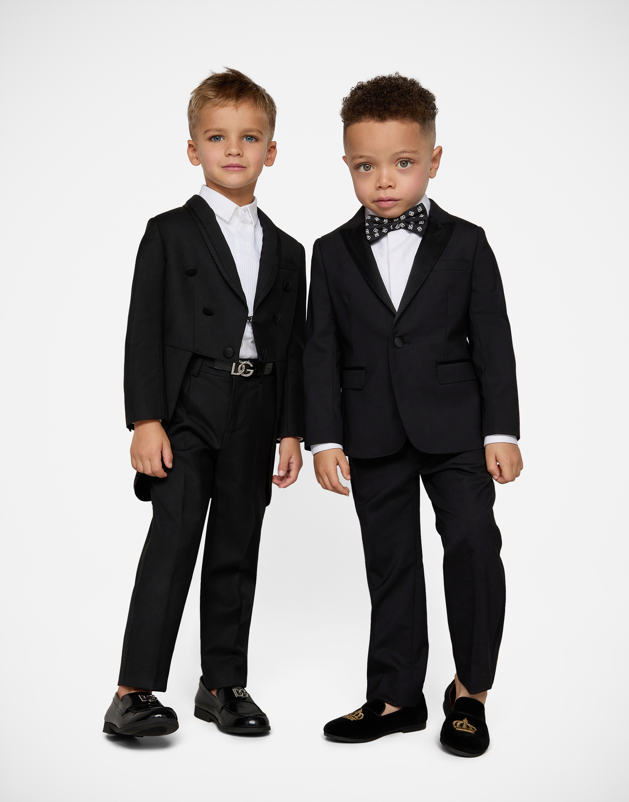 DOLCE & GABBANA POPLIN JACQUARD TUXEDO SHIRT WITH DG LOGO