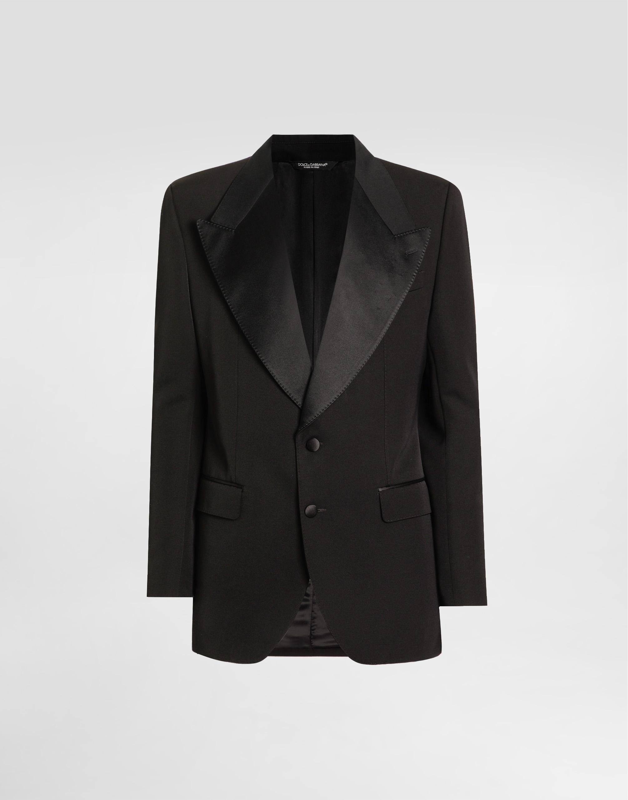 Dolce & Gabbana Single-breastedwool And Silk Blend Jacket In Black