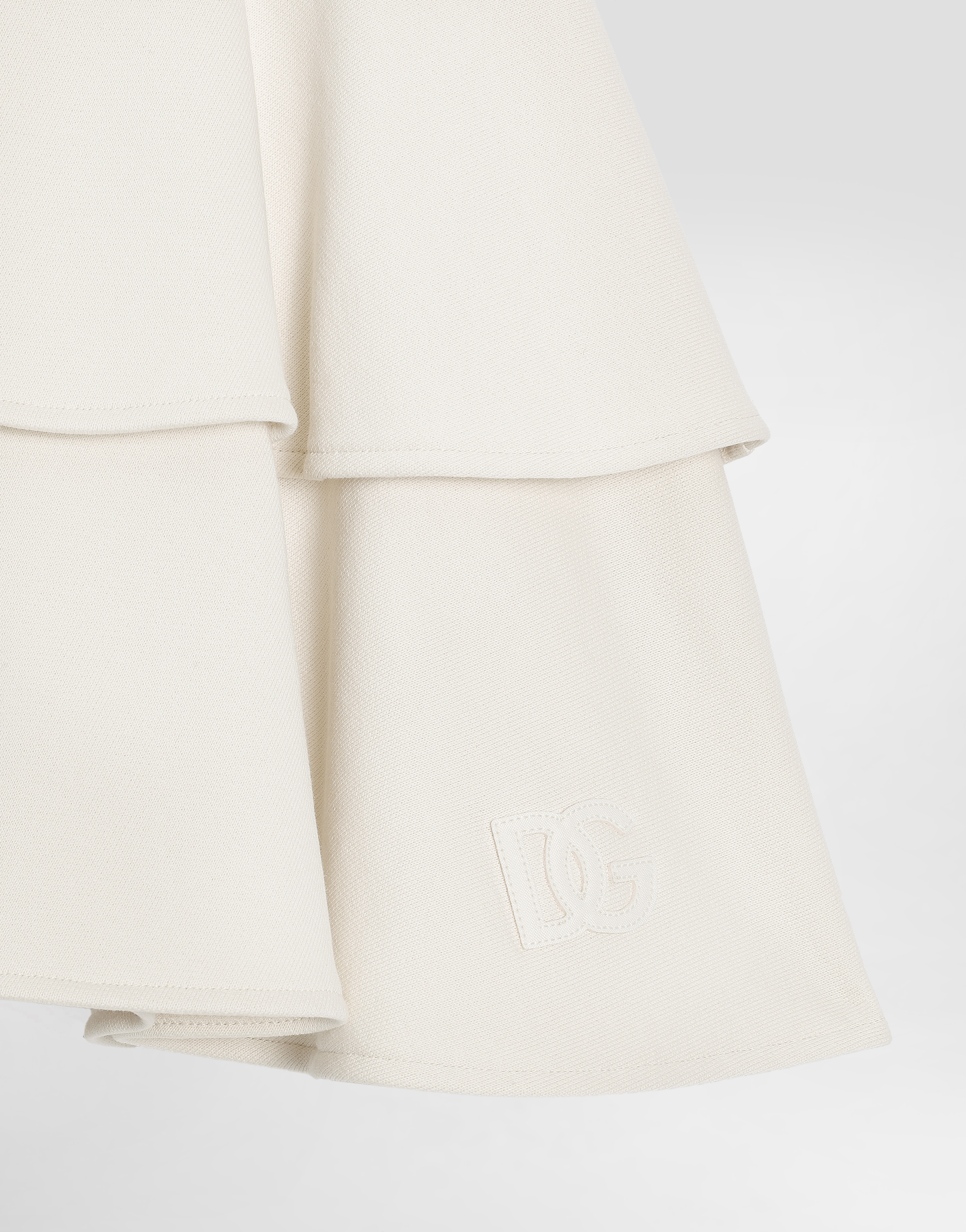 Dolce & Gabbana Fleece Skirt With Laser-cut Dg Logo In Neutral