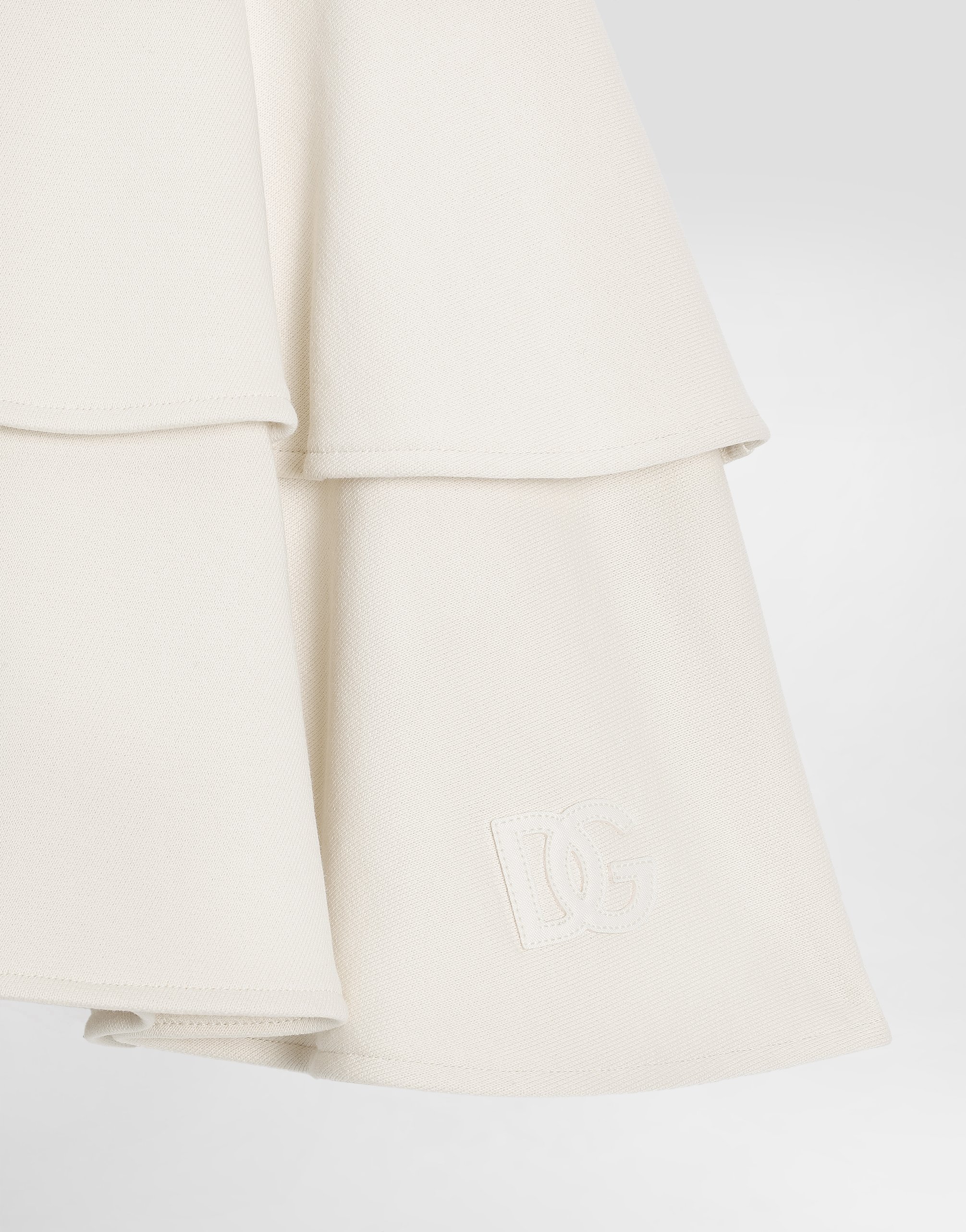 Dolce & Gabbana Fleece Skirt With Laser-cut Dg Logo In Neutral