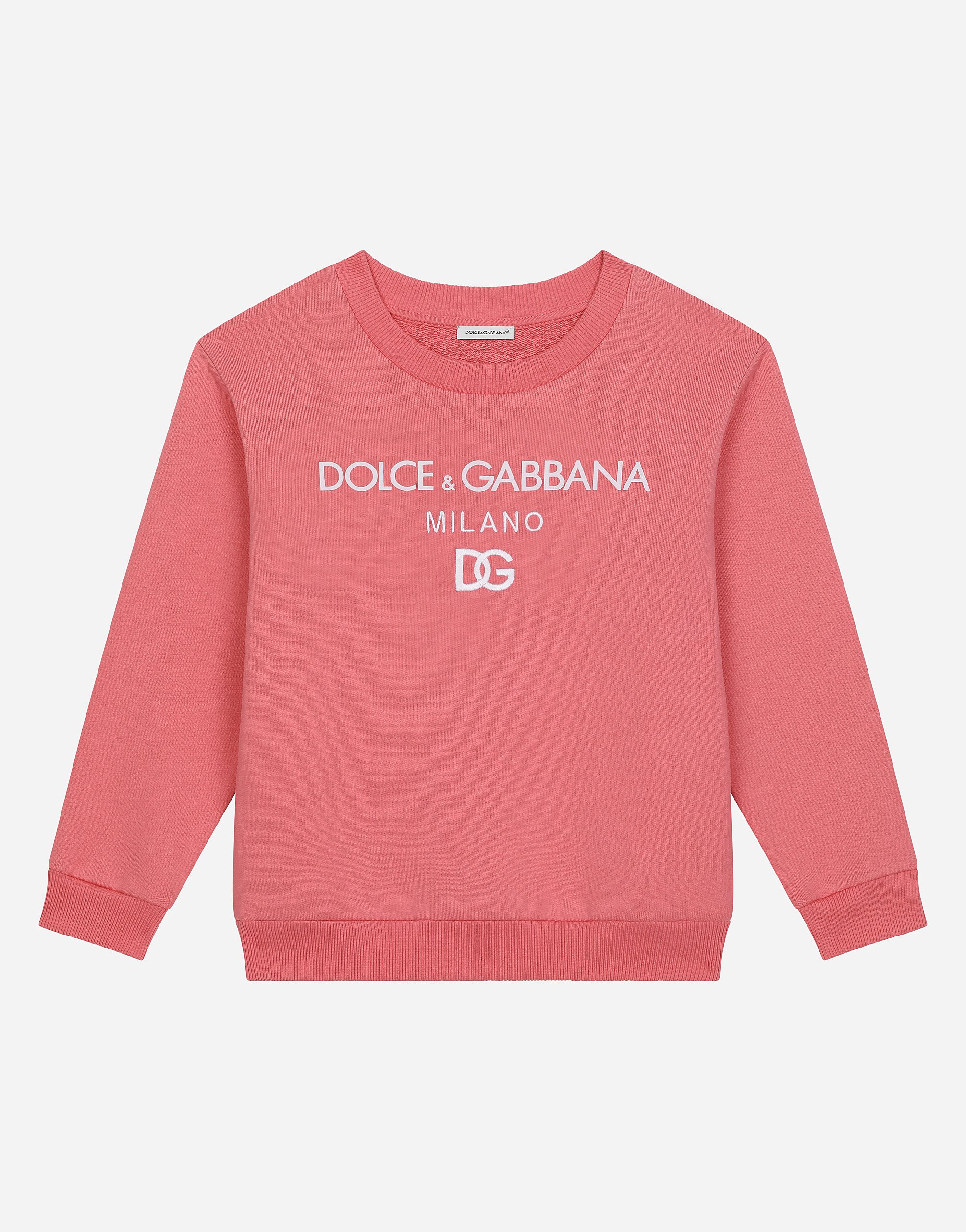 Jersey round-neck sweatshirt with DG Milano embroidery
