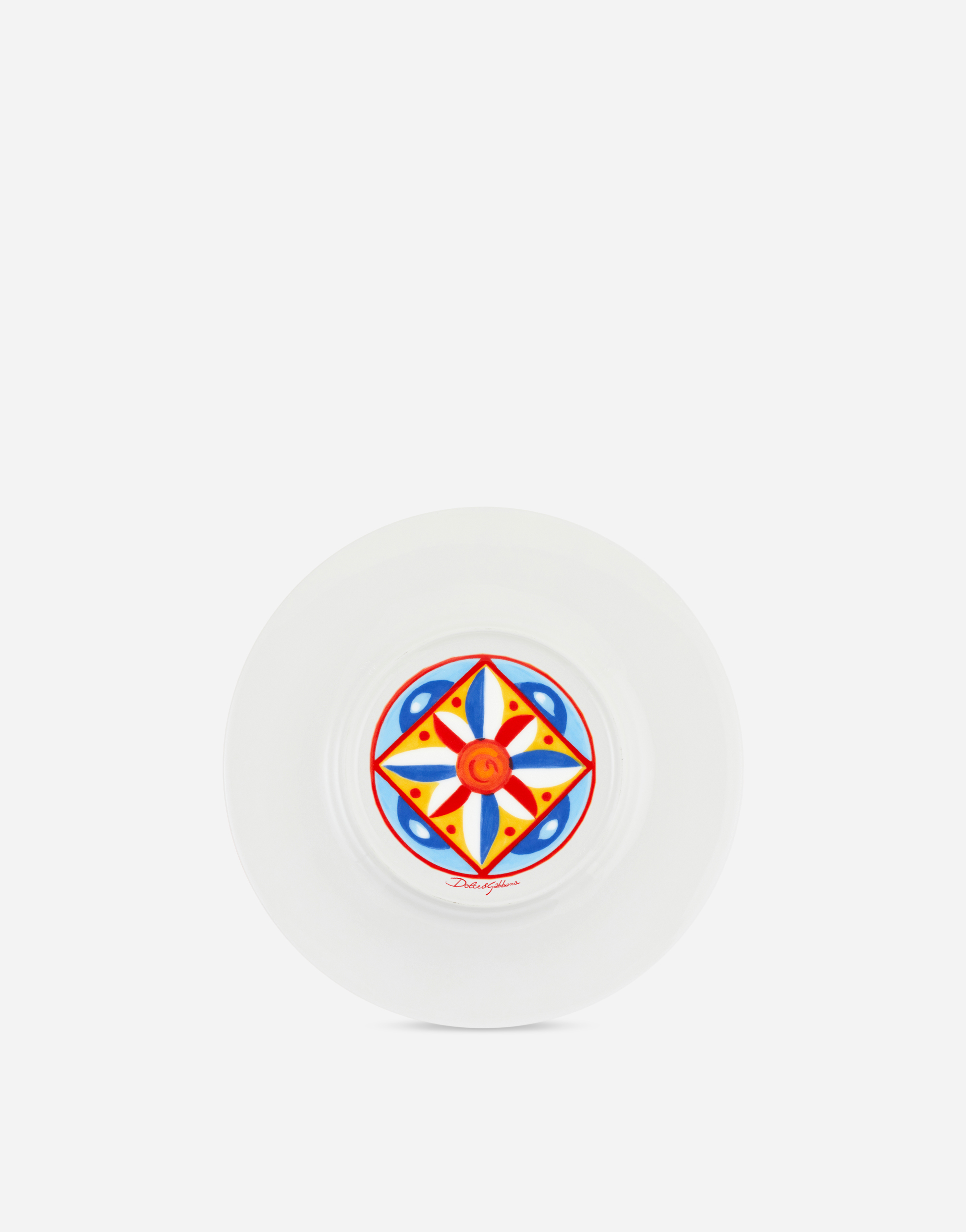 Shop Dolce & Gabbana Set 2 Bread Plates In Fine Porcelain In Multicolor