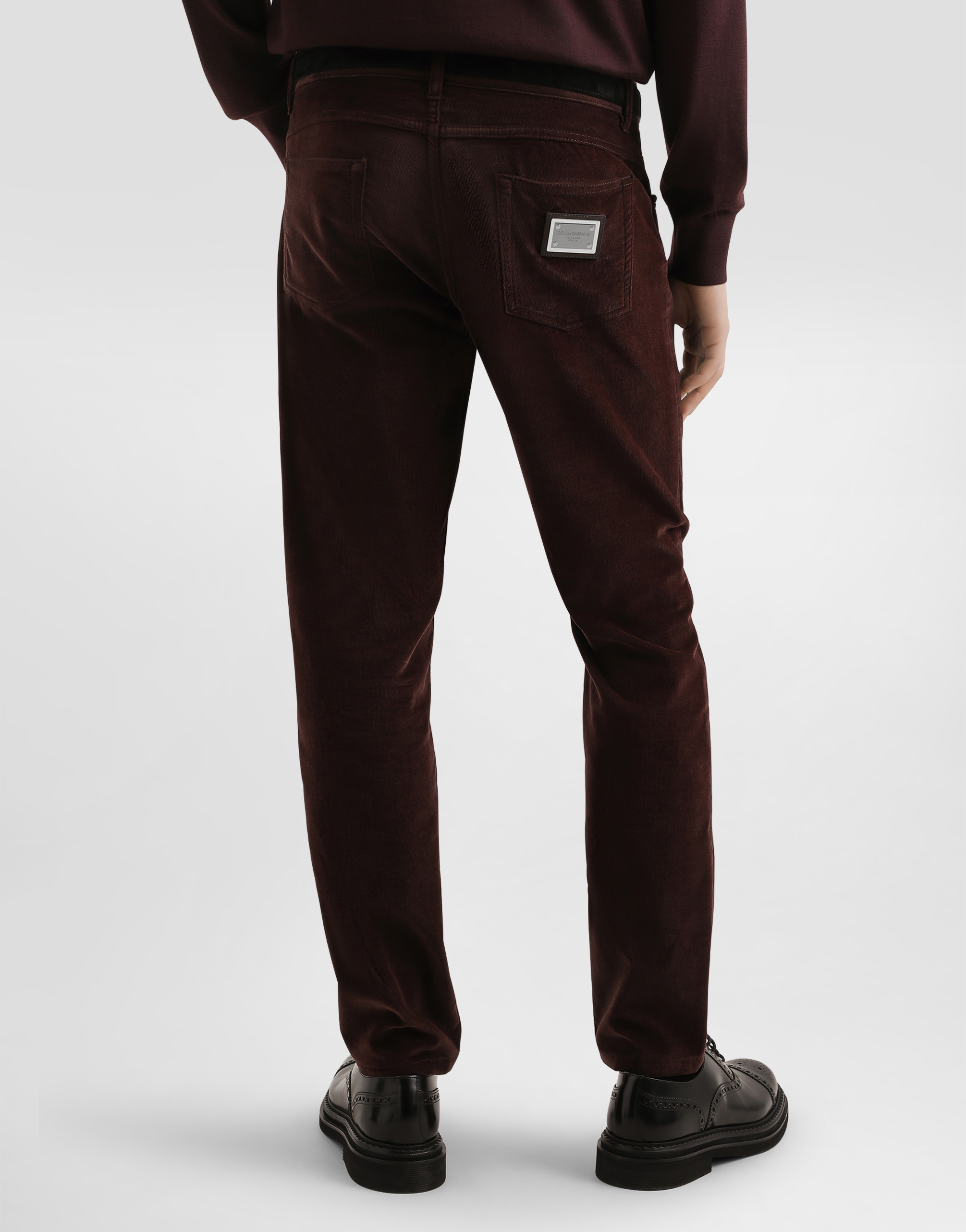 Cotton and cashmere regular trousers