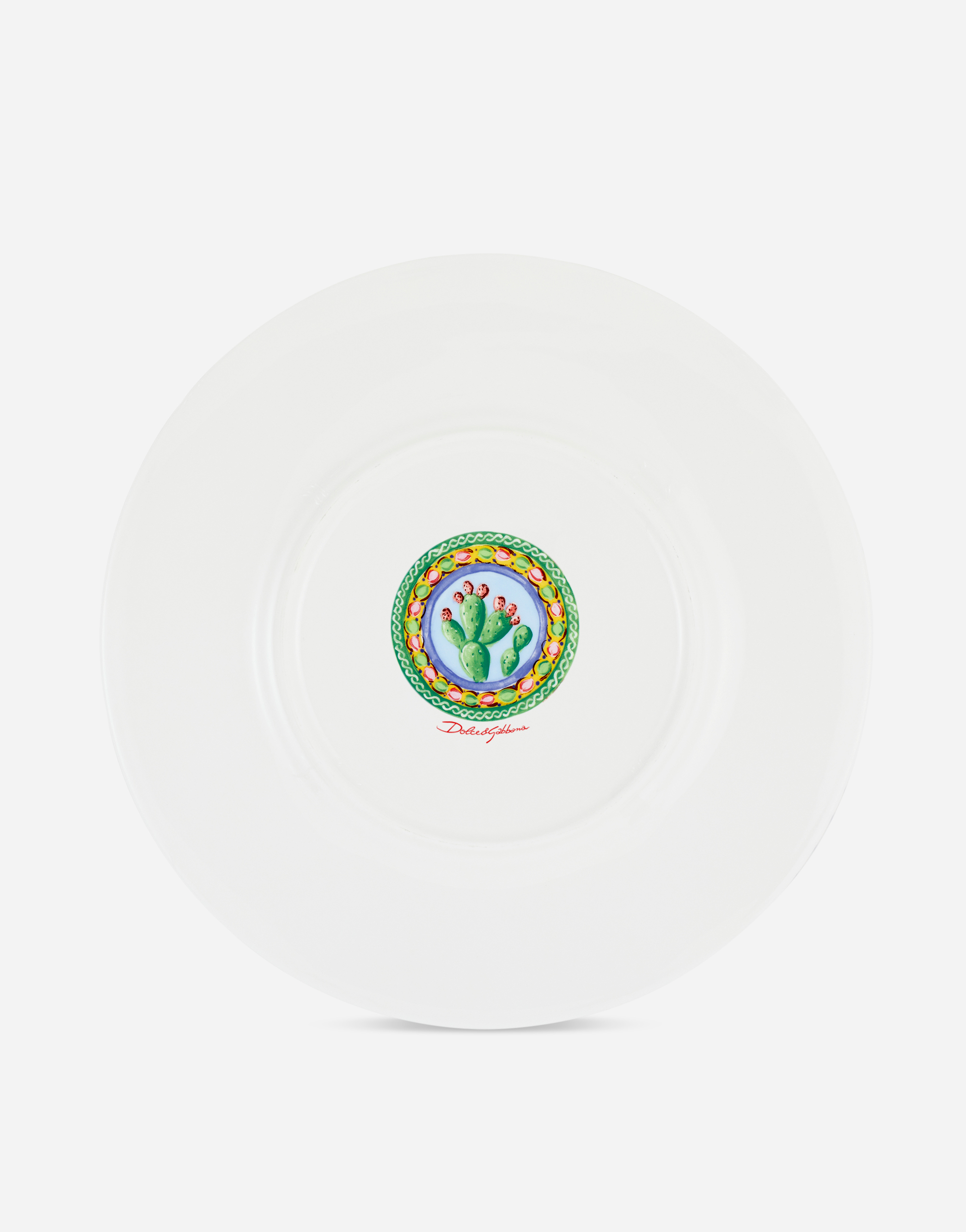 Dolce & Gabbana Charger Plate In Fine Porcelain Multicolor Unisex Onesize In Multicolor