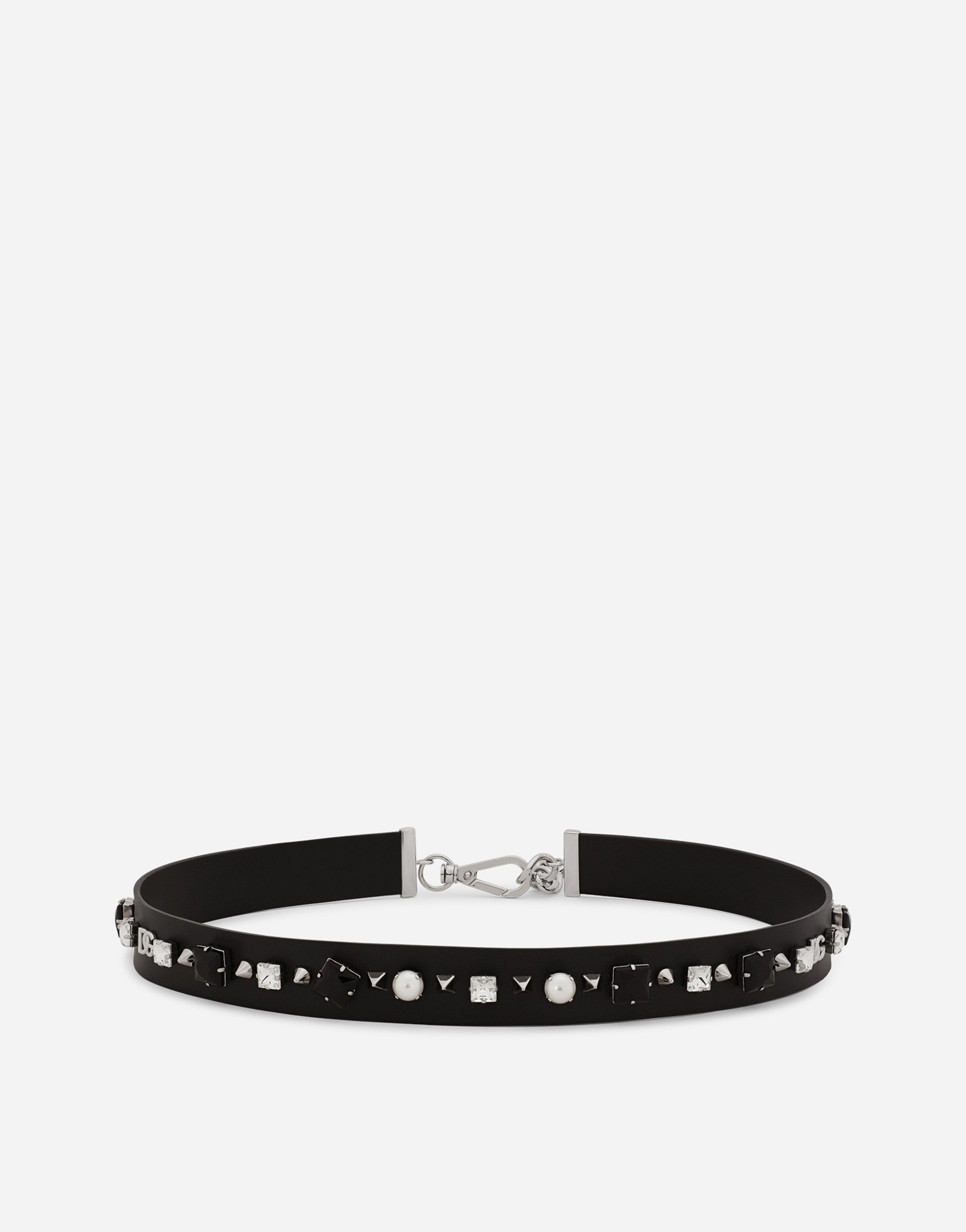 Dolce & Gabbana Leather And Brass Belt - Woman Belts Black Metal L