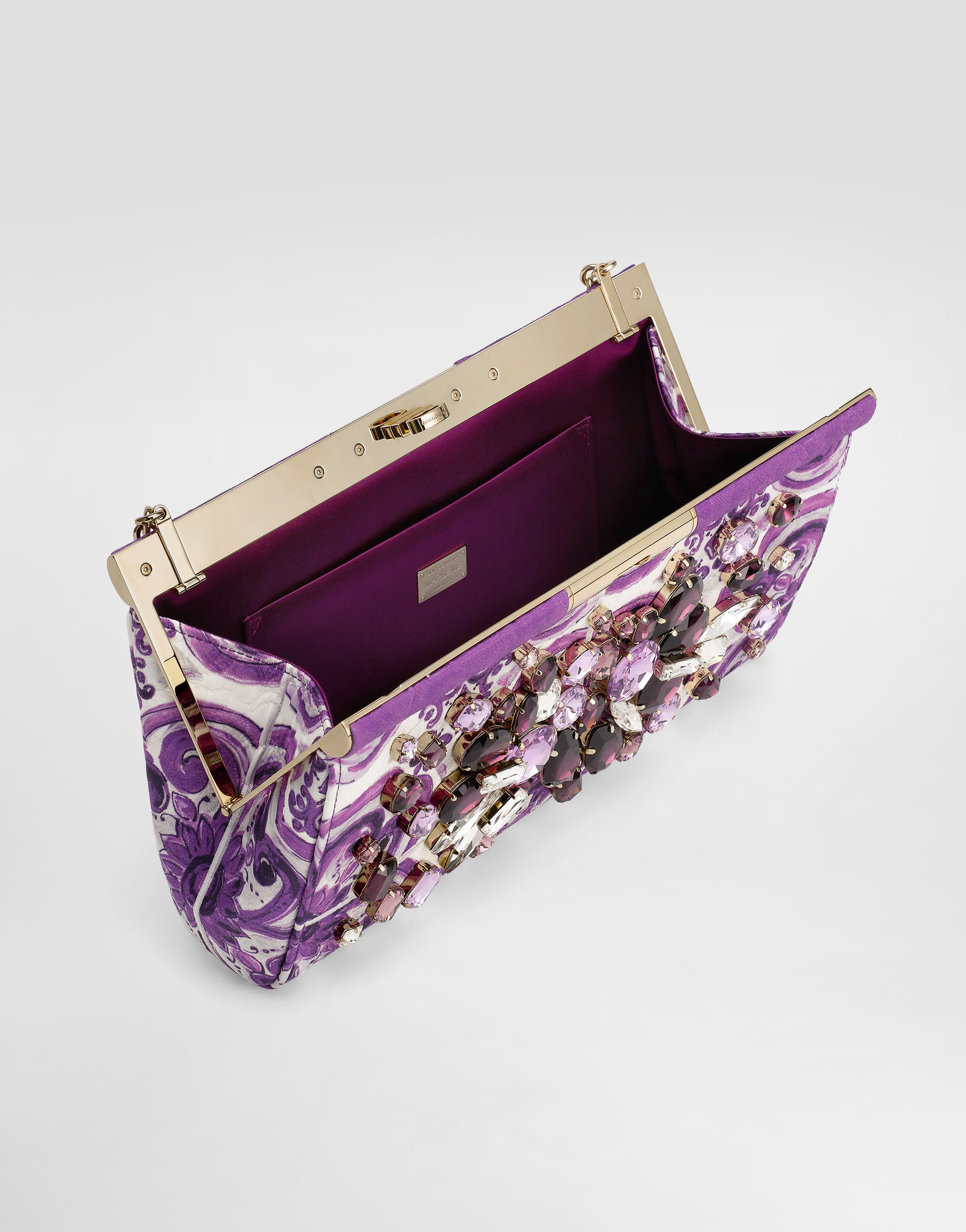 Brocade-print embroidered Marlene shoulder bag