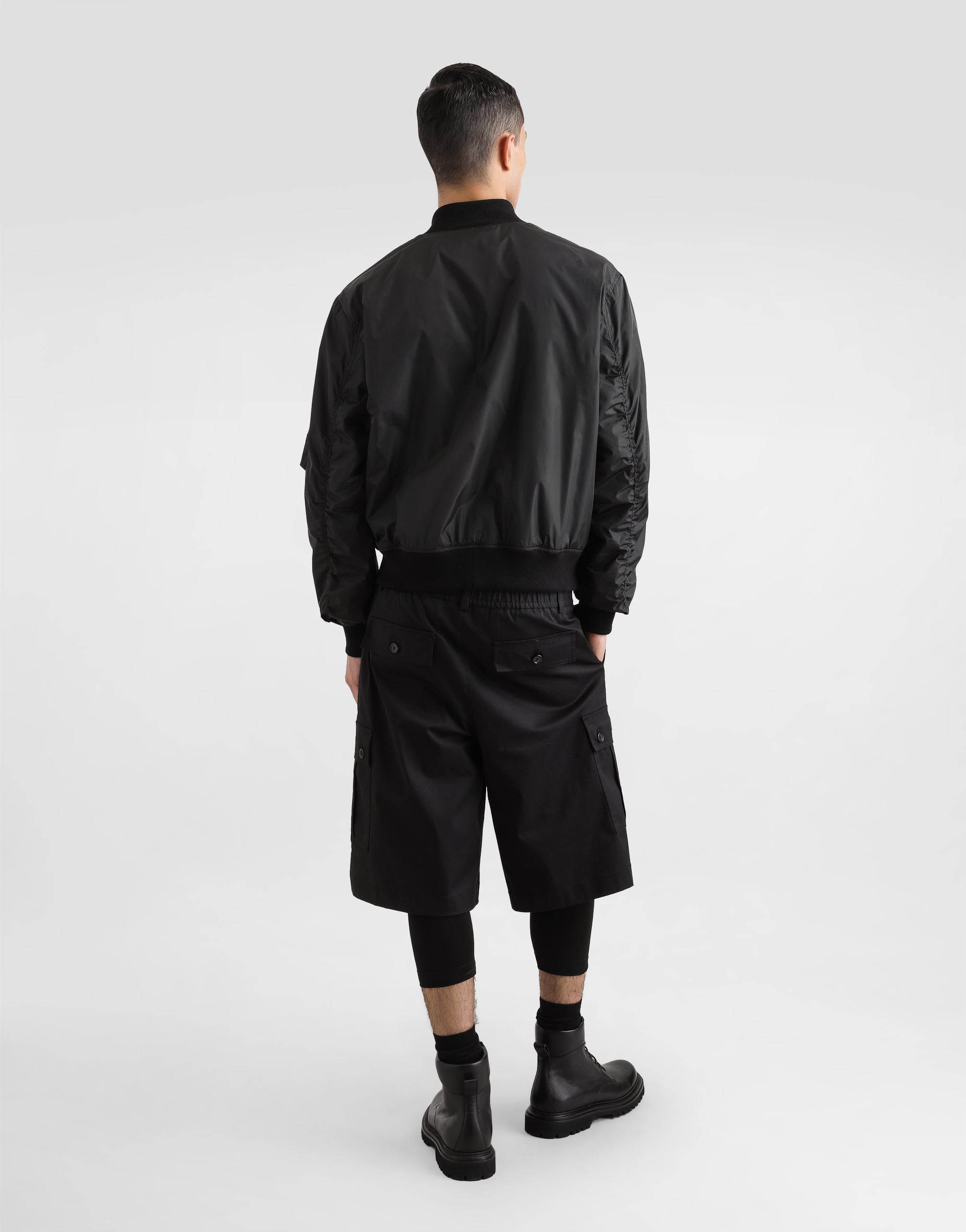 Dolce & Gabbana Bermuda Cargo In Lino In Black