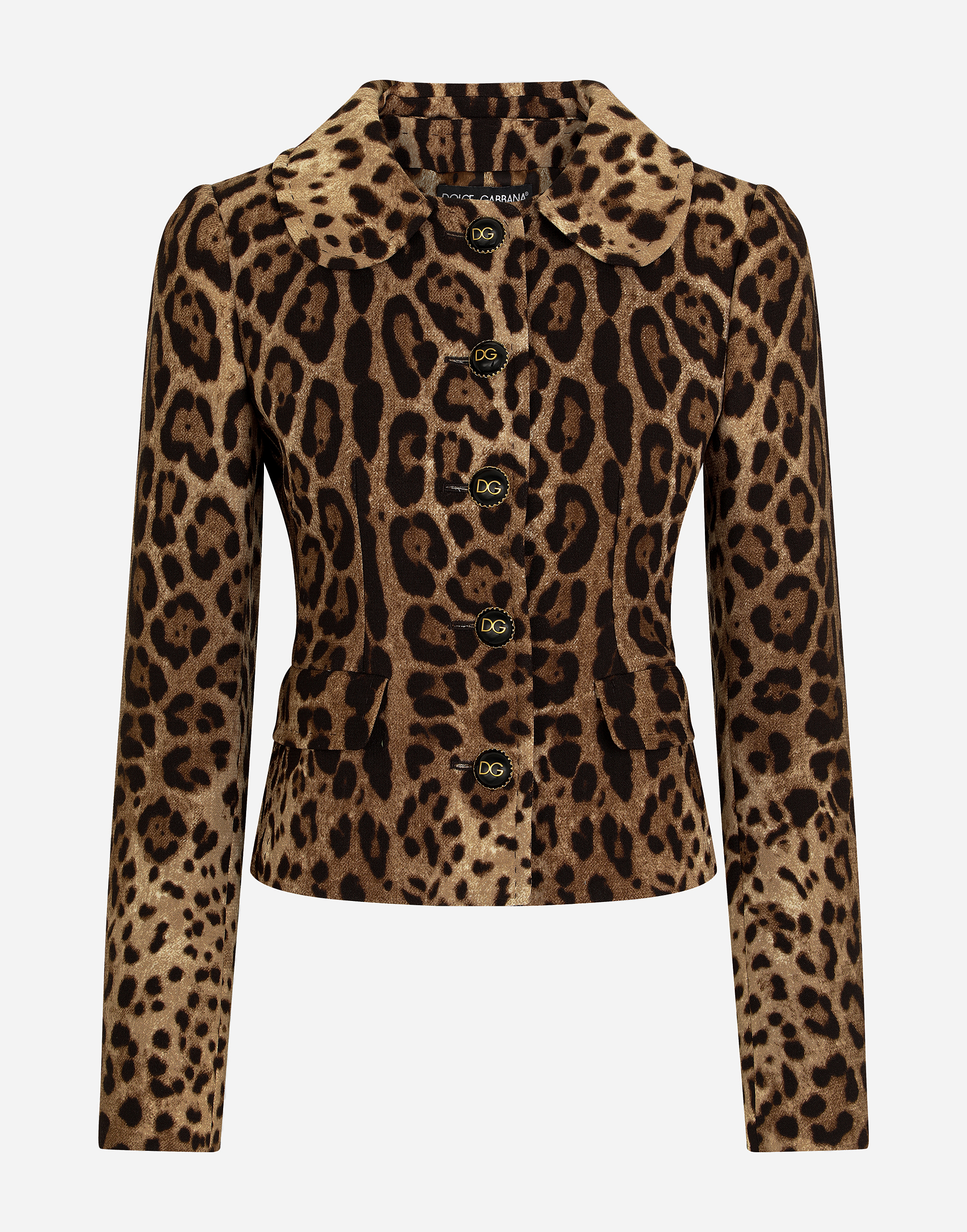 レディース 【良品】DOLCE&GABBANA 総柄ジャケット ブルー レオパード L 40