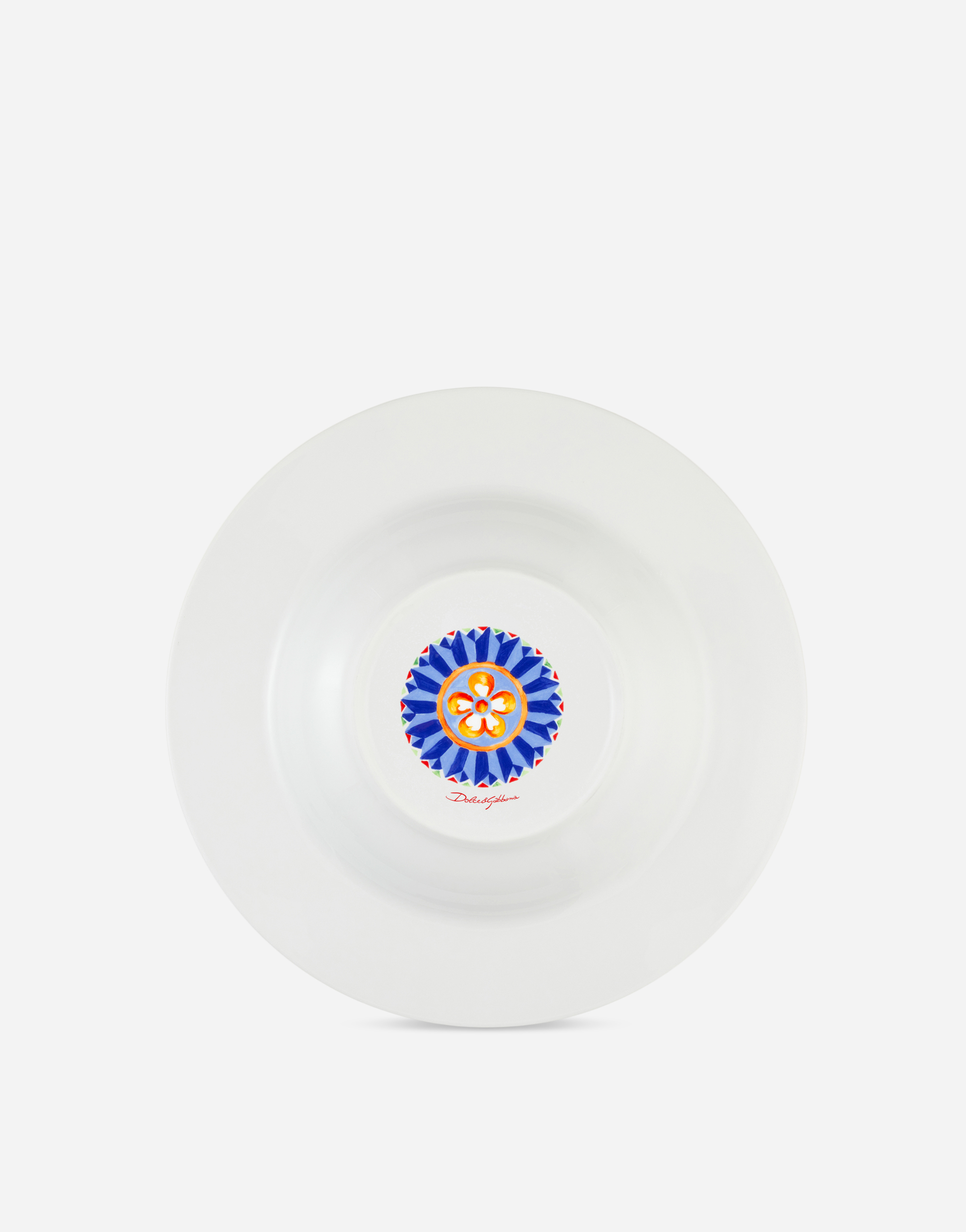 Dolce & Gabbana Set 2 Soup Plates In Fine Porcelain Multicolor Unisex Onesize In Multicolor