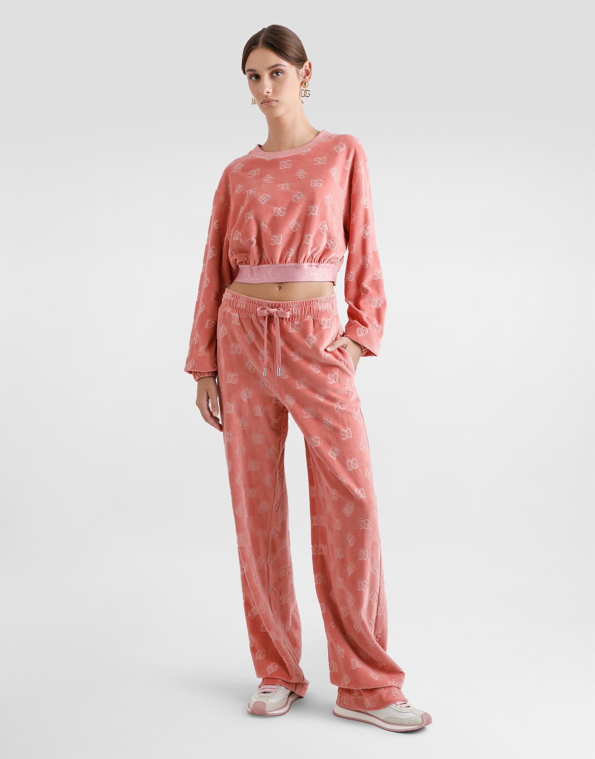 Dolce & Gabbana Jacquard Chenille Jogging Pants With Dg Logo