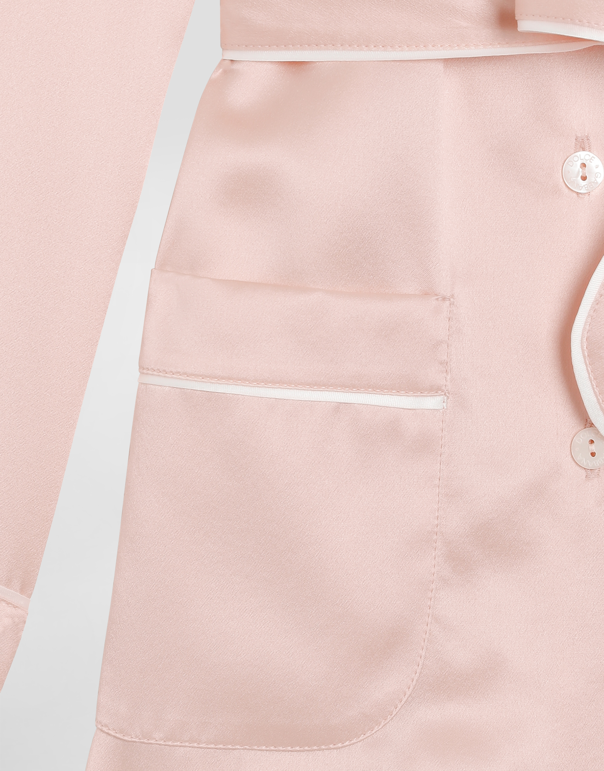 Dolce & Gabbana Silk Satin Vanity Shirt In Pink