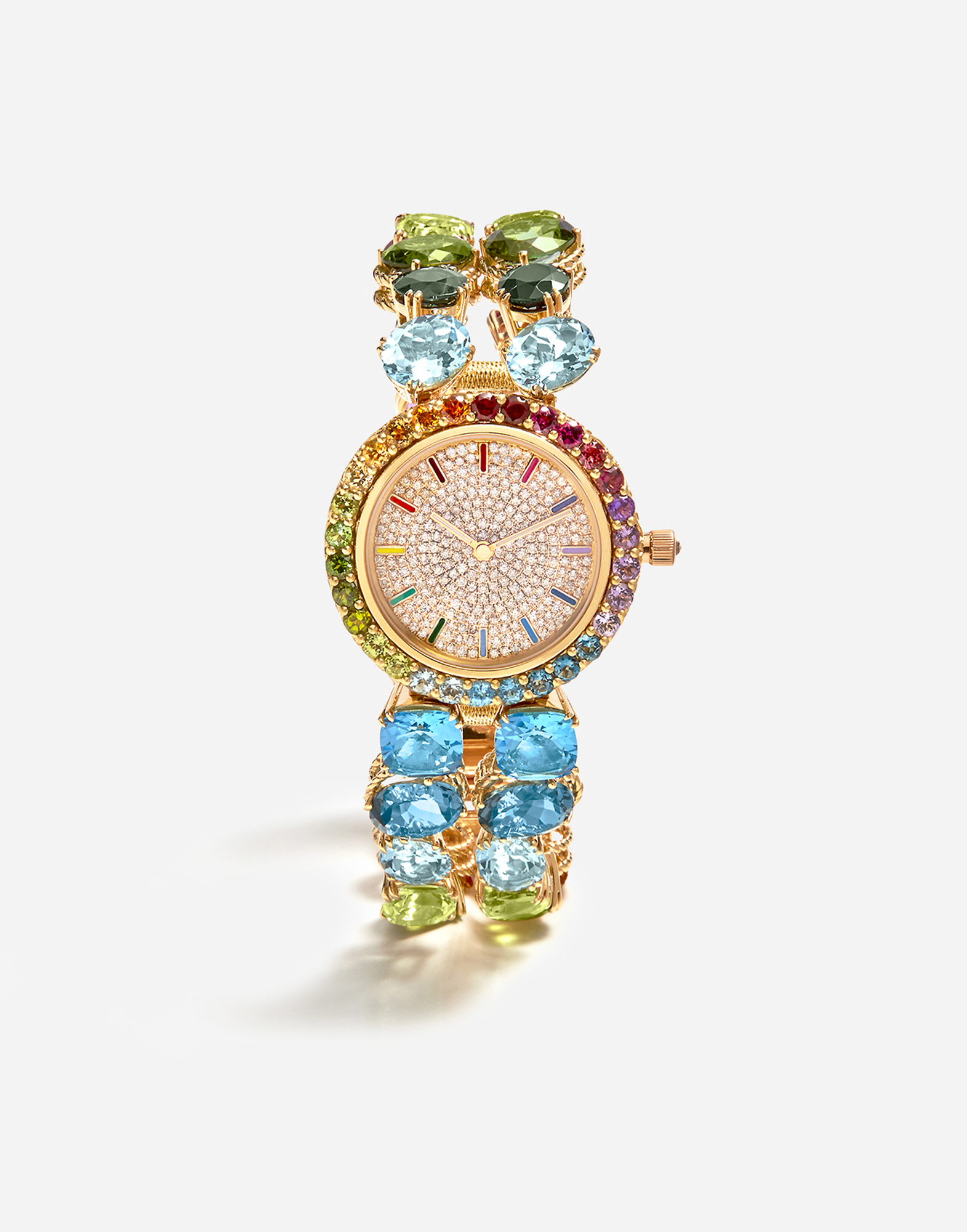 Dolce & Gabbana Watch With Multi-colored Gems Gold Female Onesize