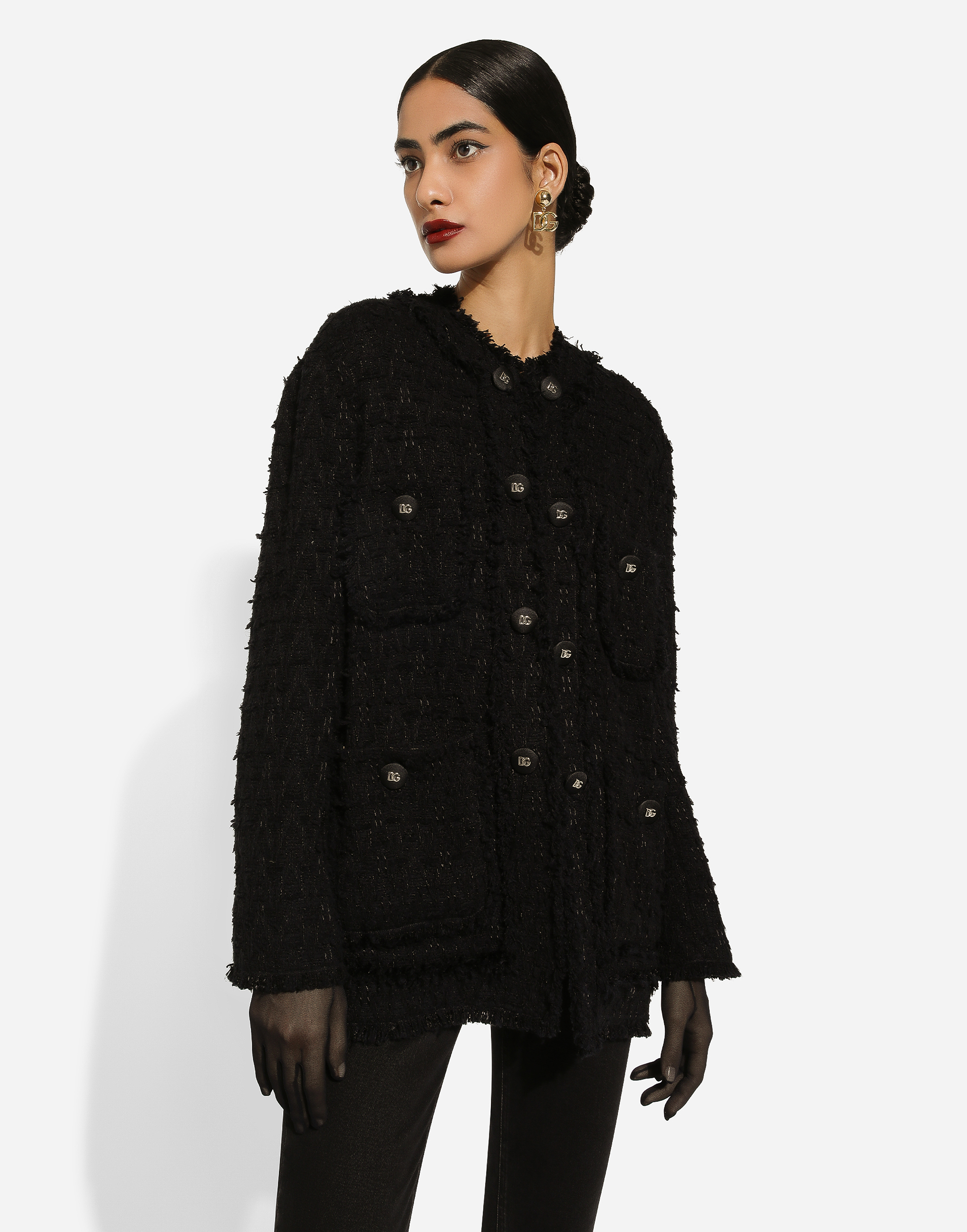 Dolce & Gabbana Single Breasted Rush Stitch Jacket In ブラック