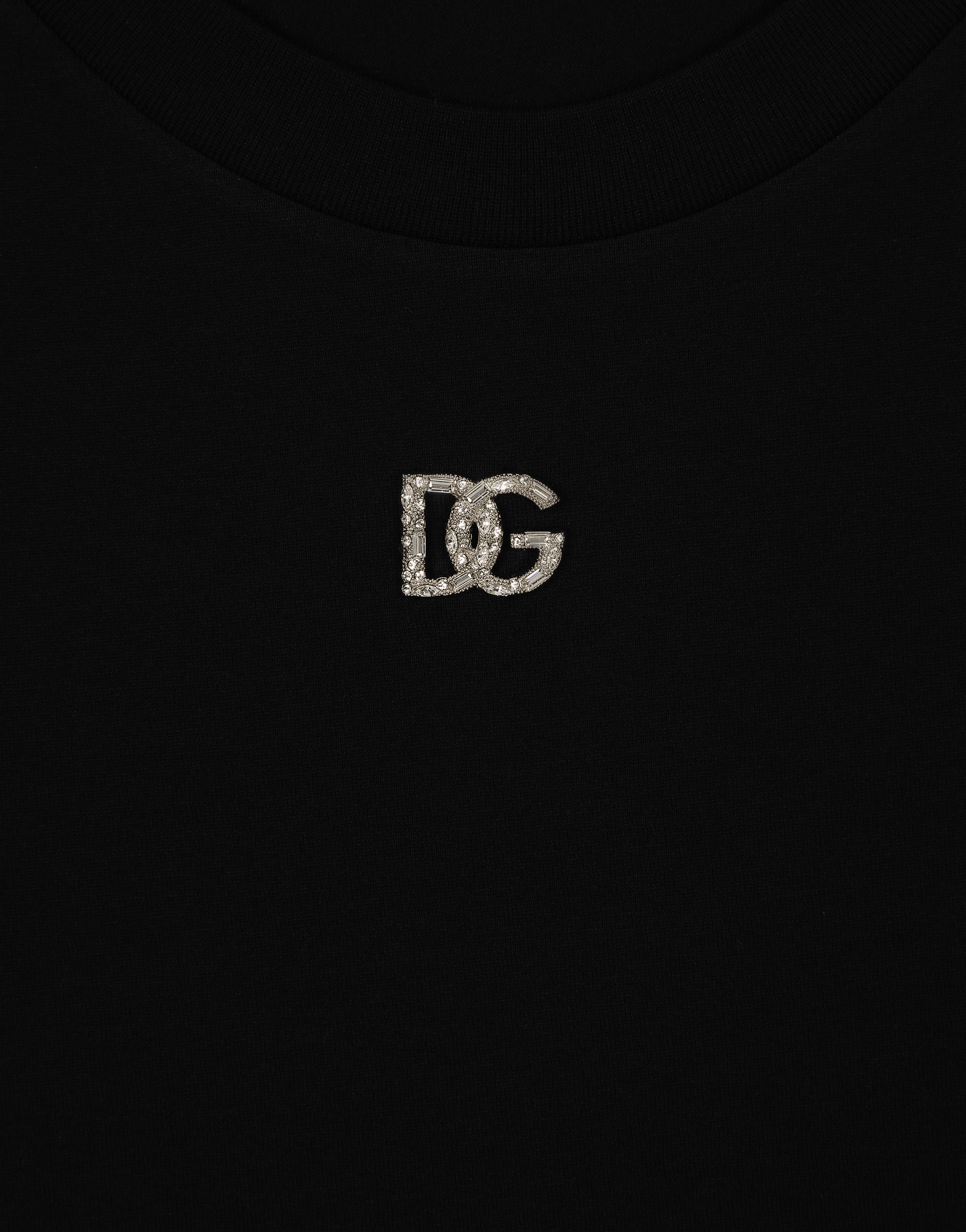 Cotton T-shirt with Crystal DG logo