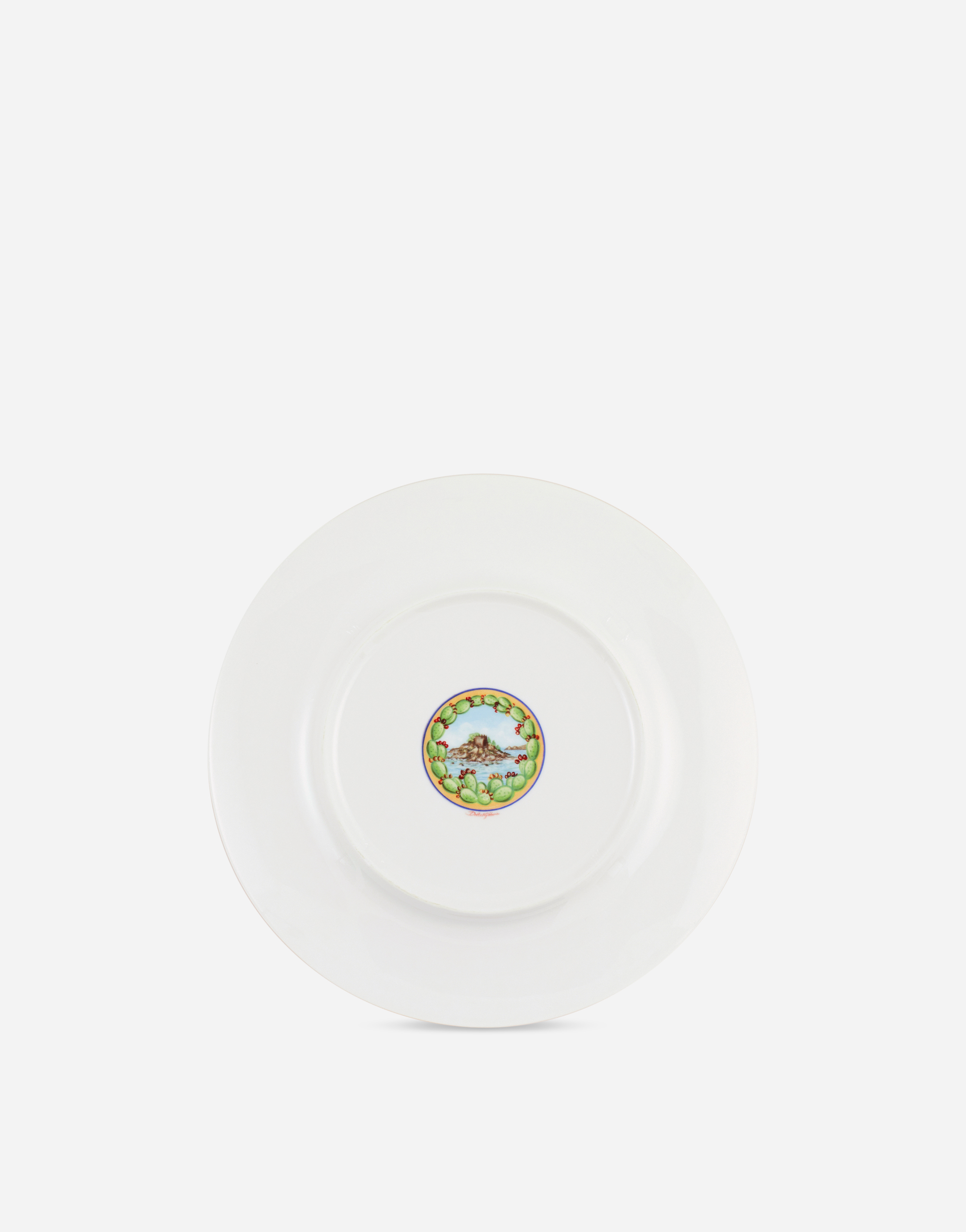 Shop Dolce & Gabbana Set 2 Dessert Plates In Fine Porcelain In Multicolor