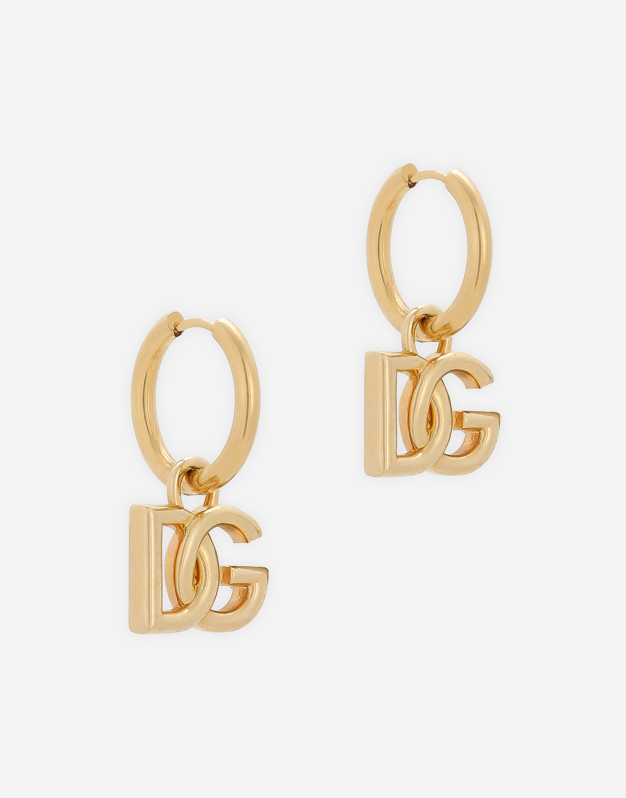 DOLCE & GABBANA CREOLE EARRINGS WITH DG LOGO