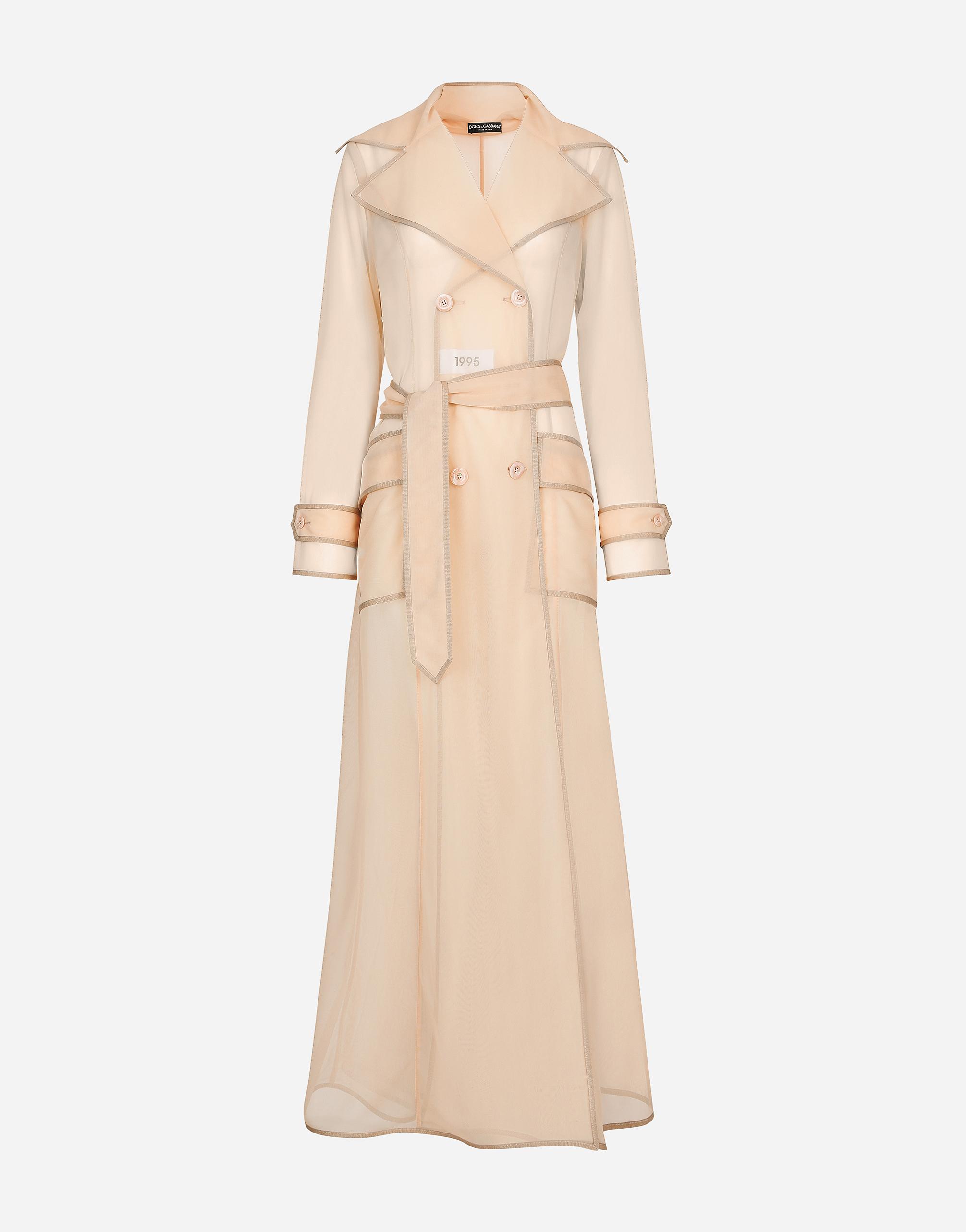 DOLCE & GABBANA KIM DOLCE&GABBANA MARQUISETTE TRENCH COAT WITH BELT