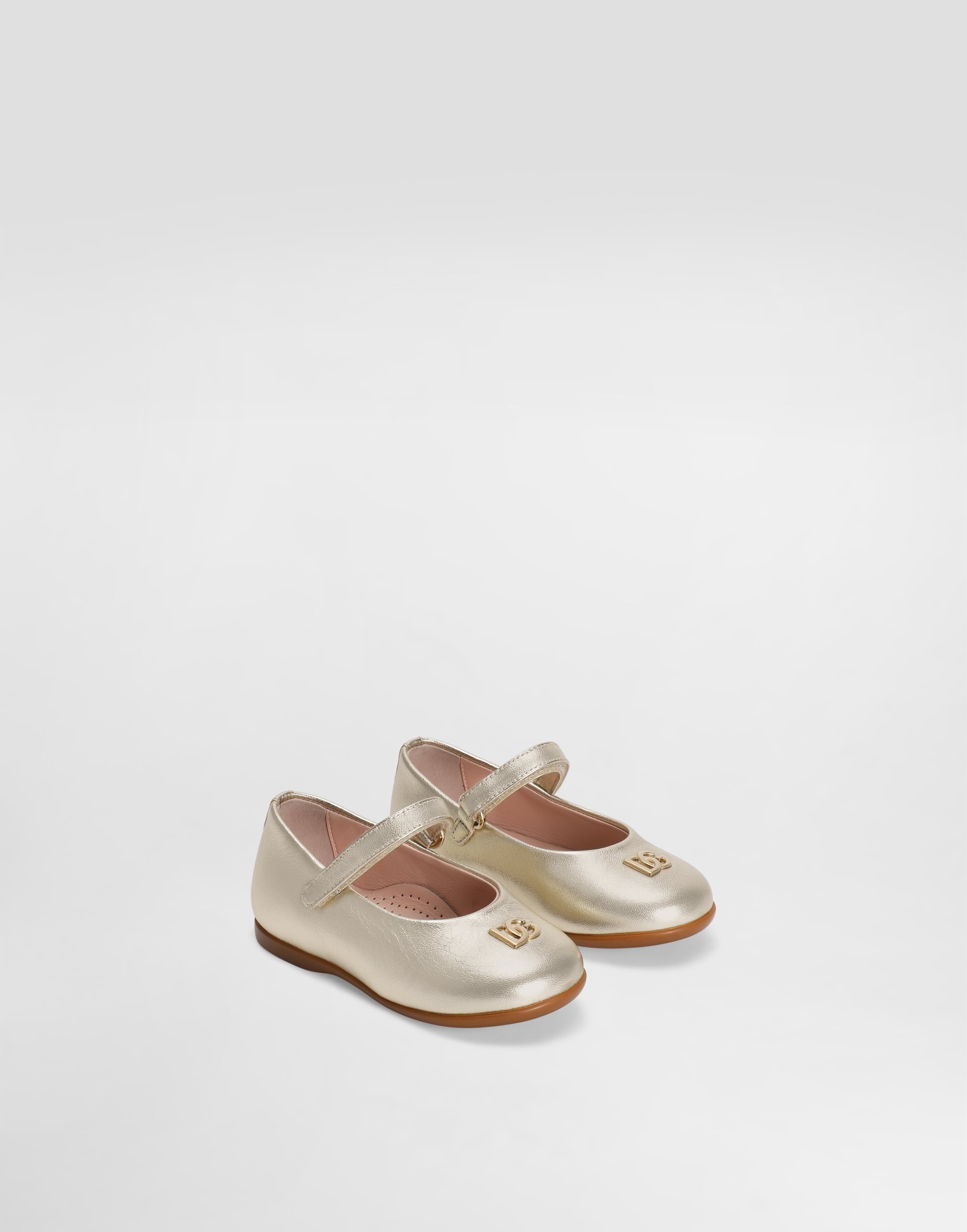  Dolce & Gabbana Laminated Nappa Leather Ballet Flats - Femme Chaussures Premiers Pas (19-26) Grey Cuir 22 