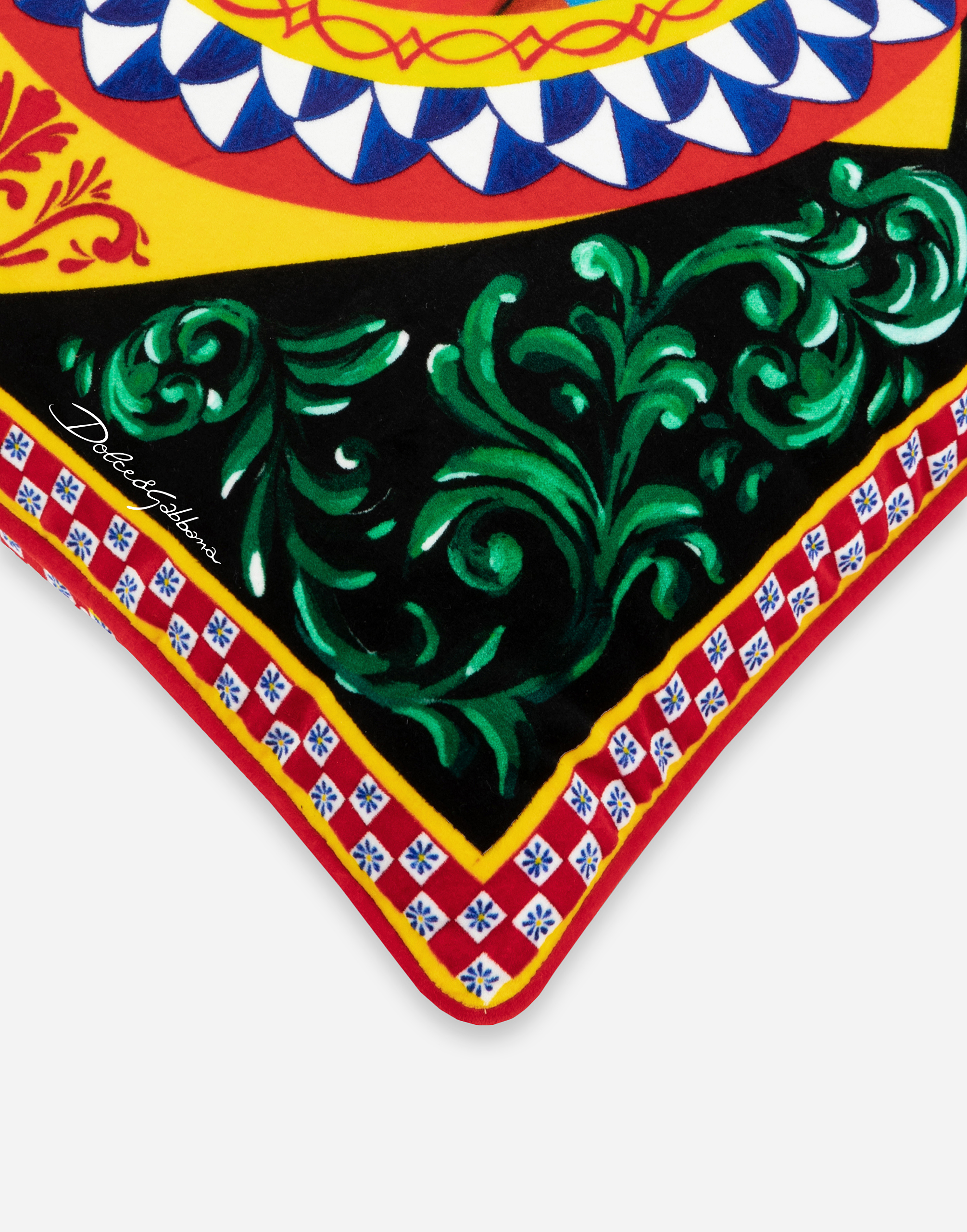 Dolce & Gabbana Velvet Cushion Small In Multicolor