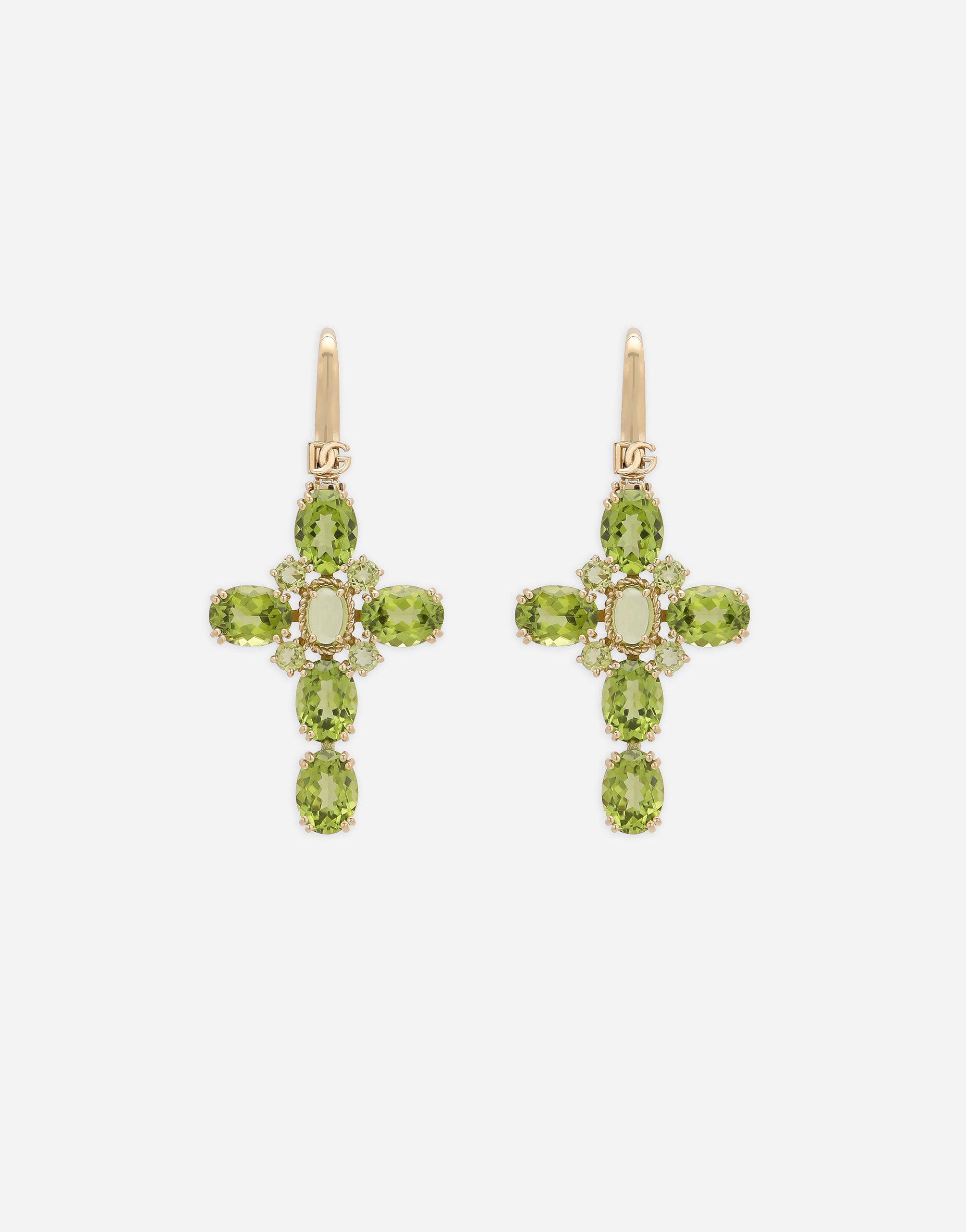 Dolce & Gabbana Anna Earrings In Yellow Gold 18kt And Peridots