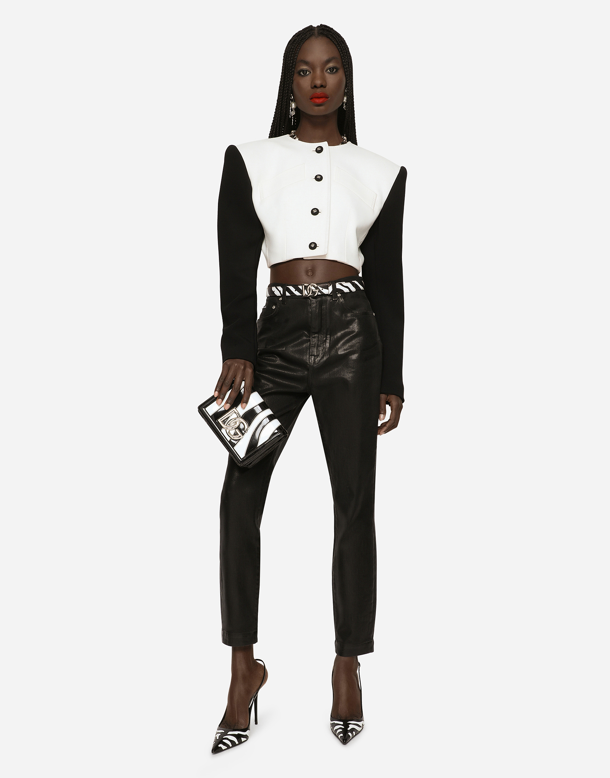 Dolce & Gabbana Coated Denim Grace Jeans In Multicolor