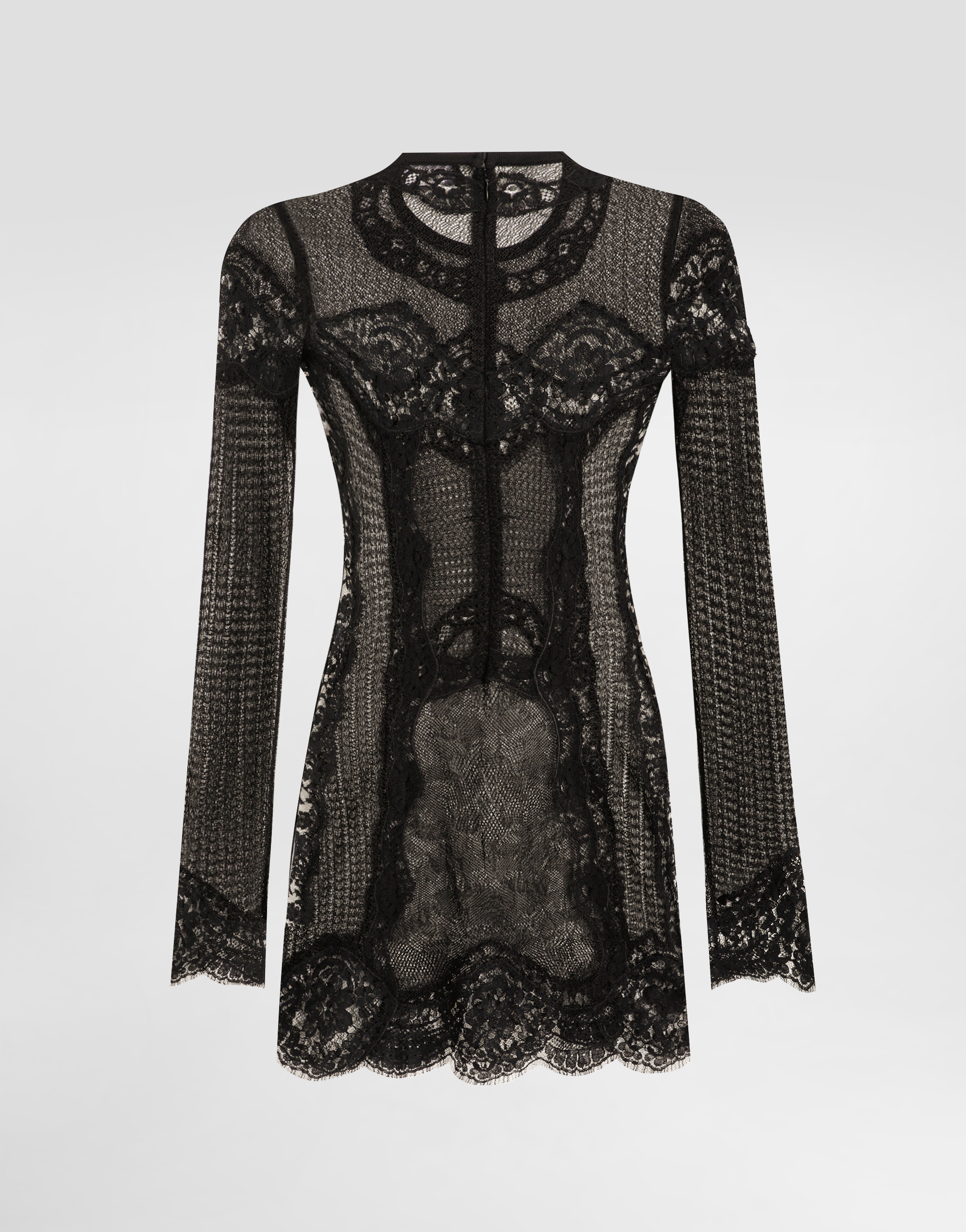 Knitted dress with lace