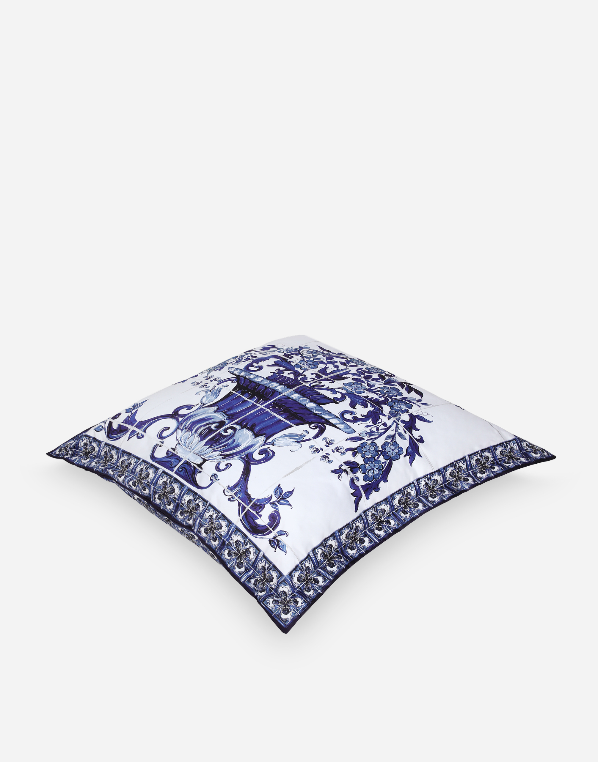 Shop Dolce & Gabbana Duchesse Cotton Cushion Large In Multicolor