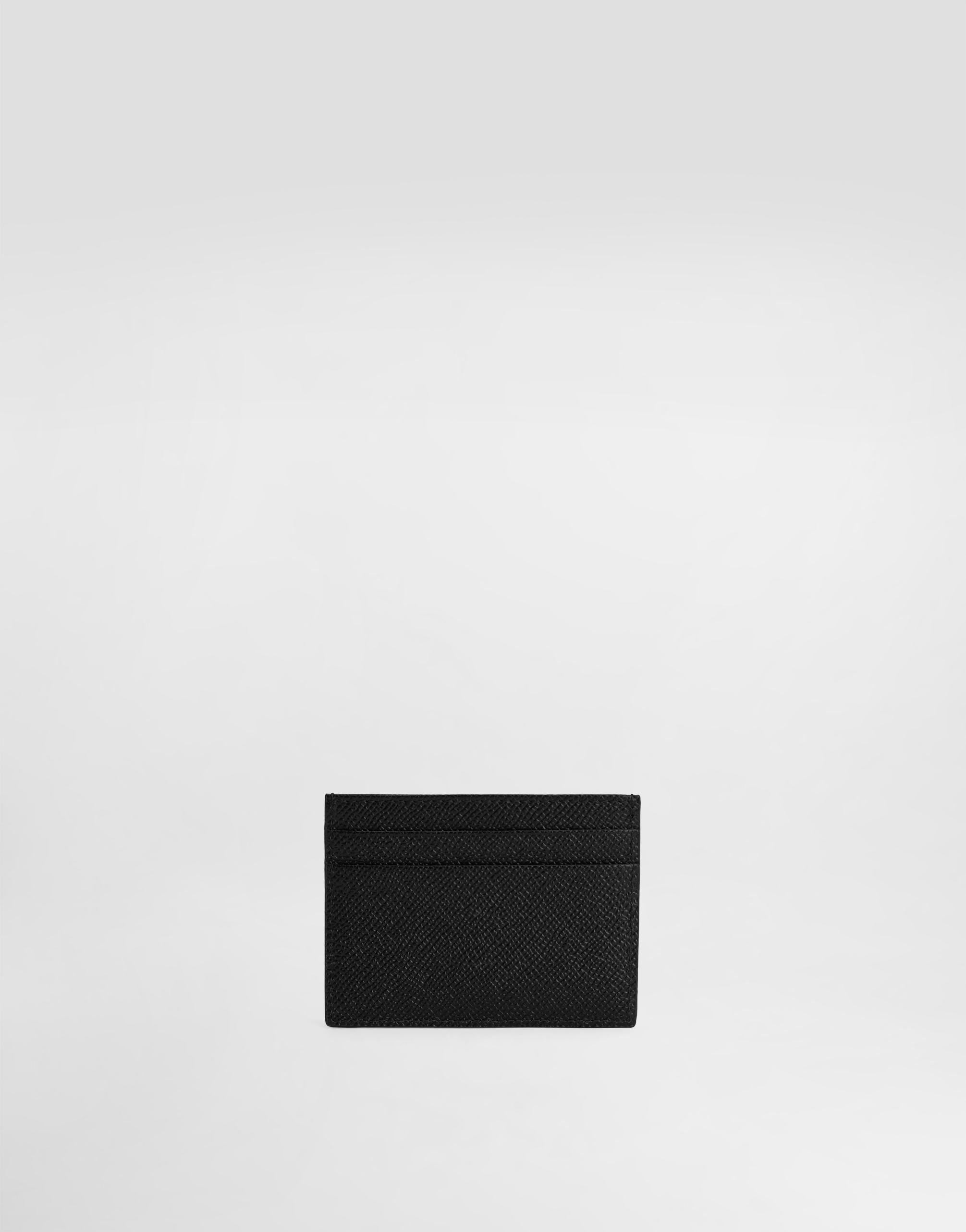  Dolce & Gabbana Dolce & Gabbana Calfskin Card Holder With Branded Plate - Man Wallets And Small Leather Goods Black Leather Onesize 