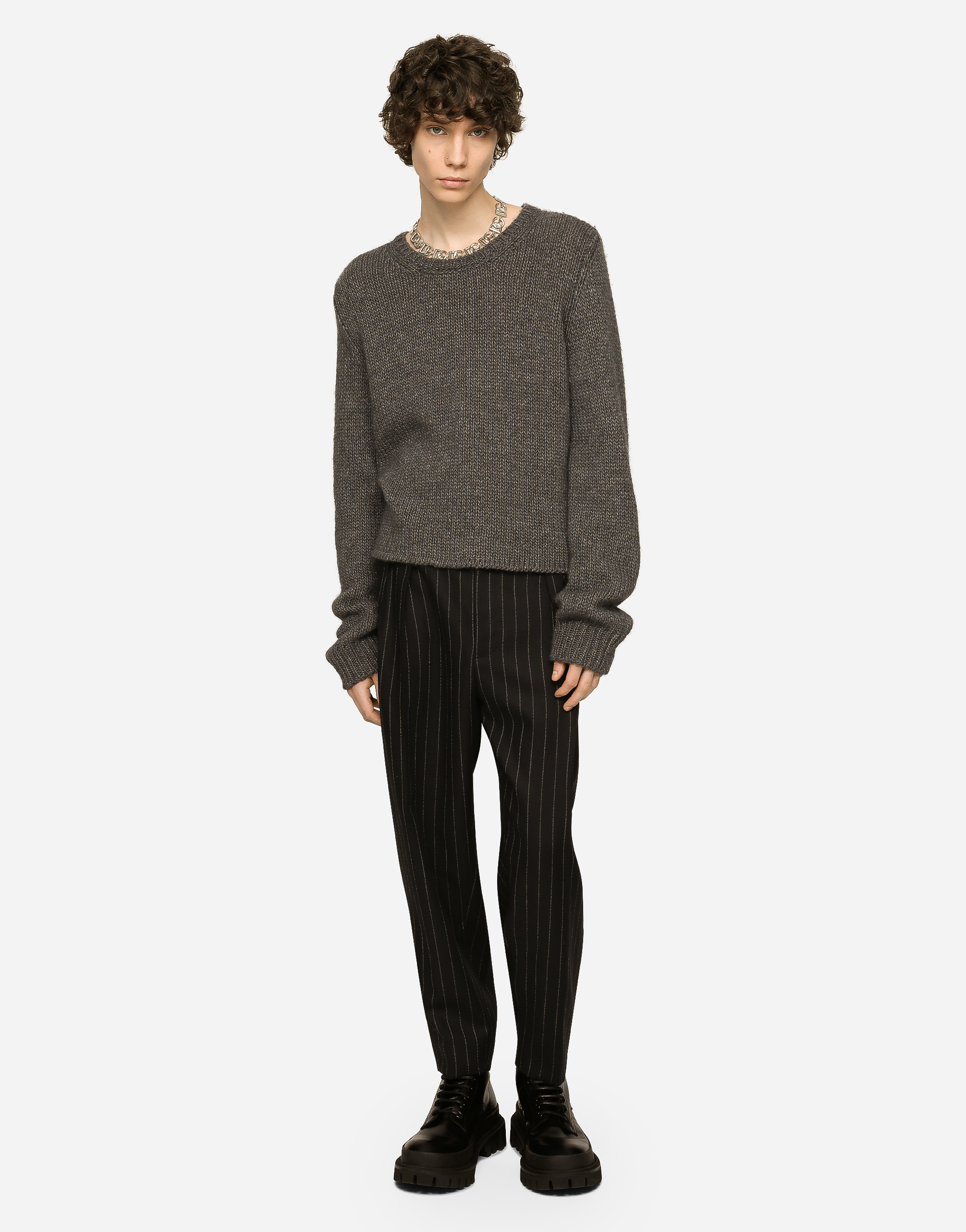 DOLCE & GABBANA PINSTRIPE WOOL PANTS