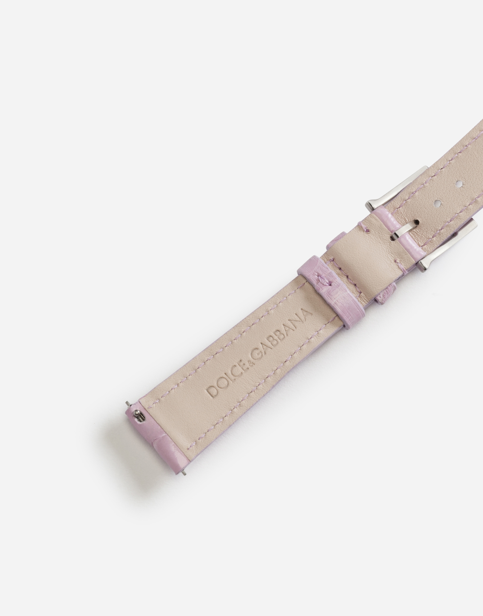 Shop Dolce & Gabbana Alligator Strap With Buckle And Hook In Steel In Mauve