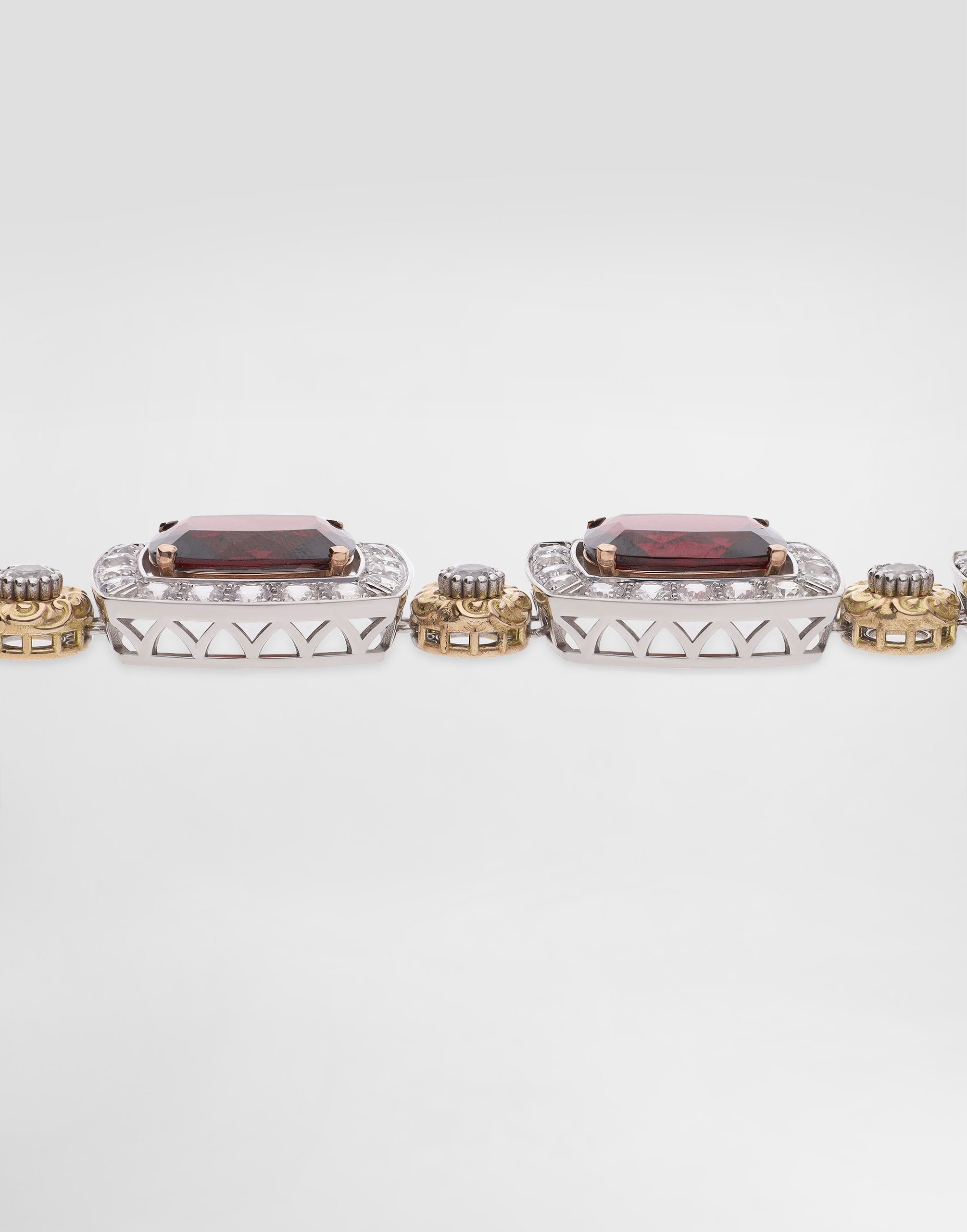 Dolce & Gabbana Eleganza Necklace 18-carat White And Rose Gold, Garnets, And Sapphires In White