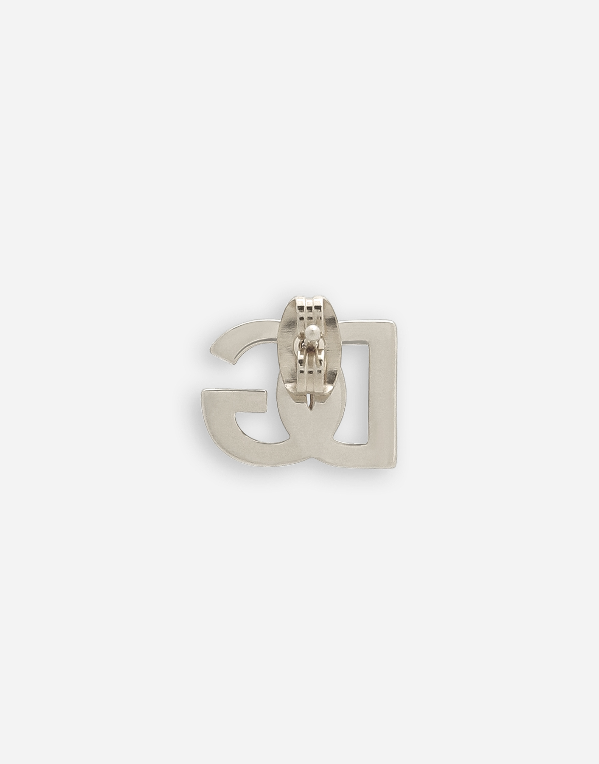 Shop Dolce & Gabbana Single Earring With Dg Logo In Silver